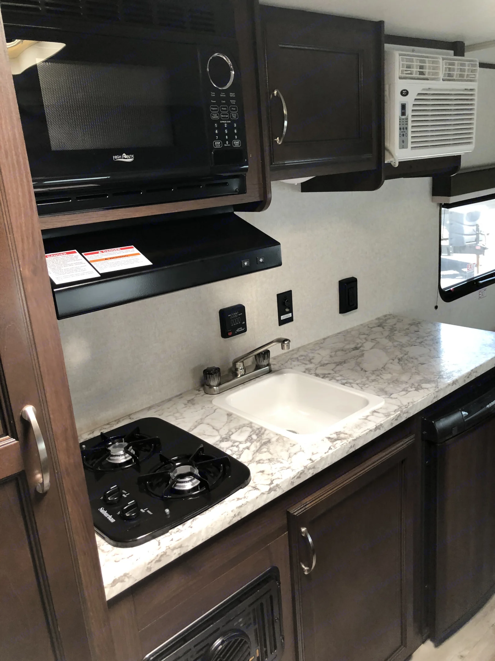 Rainy day? We got you covered with a full indoor kitchen!. Jayco Jay Flight 2018
