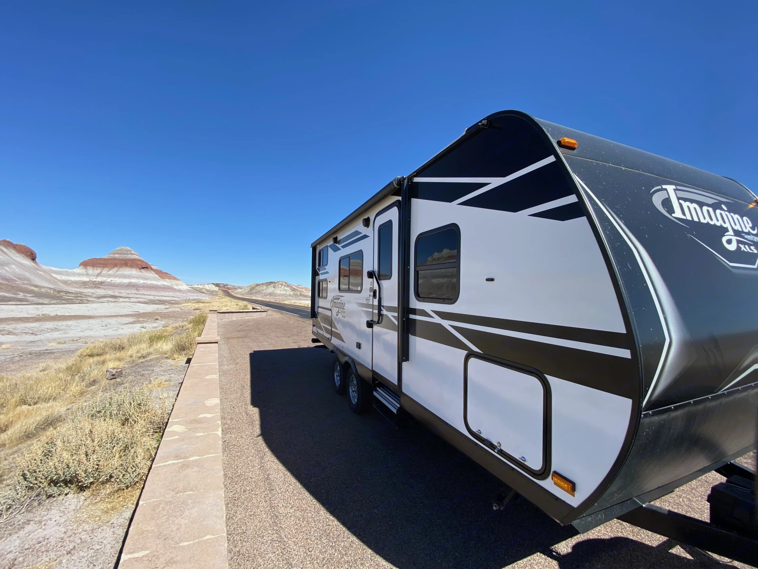 We loved our trip out west to New Mexico, Arizona, Utah, and Colorado. This was a great picture at the Painted Desert Nation Park in Arizona.. Grand Design Imagine XLS 21BHE 2020