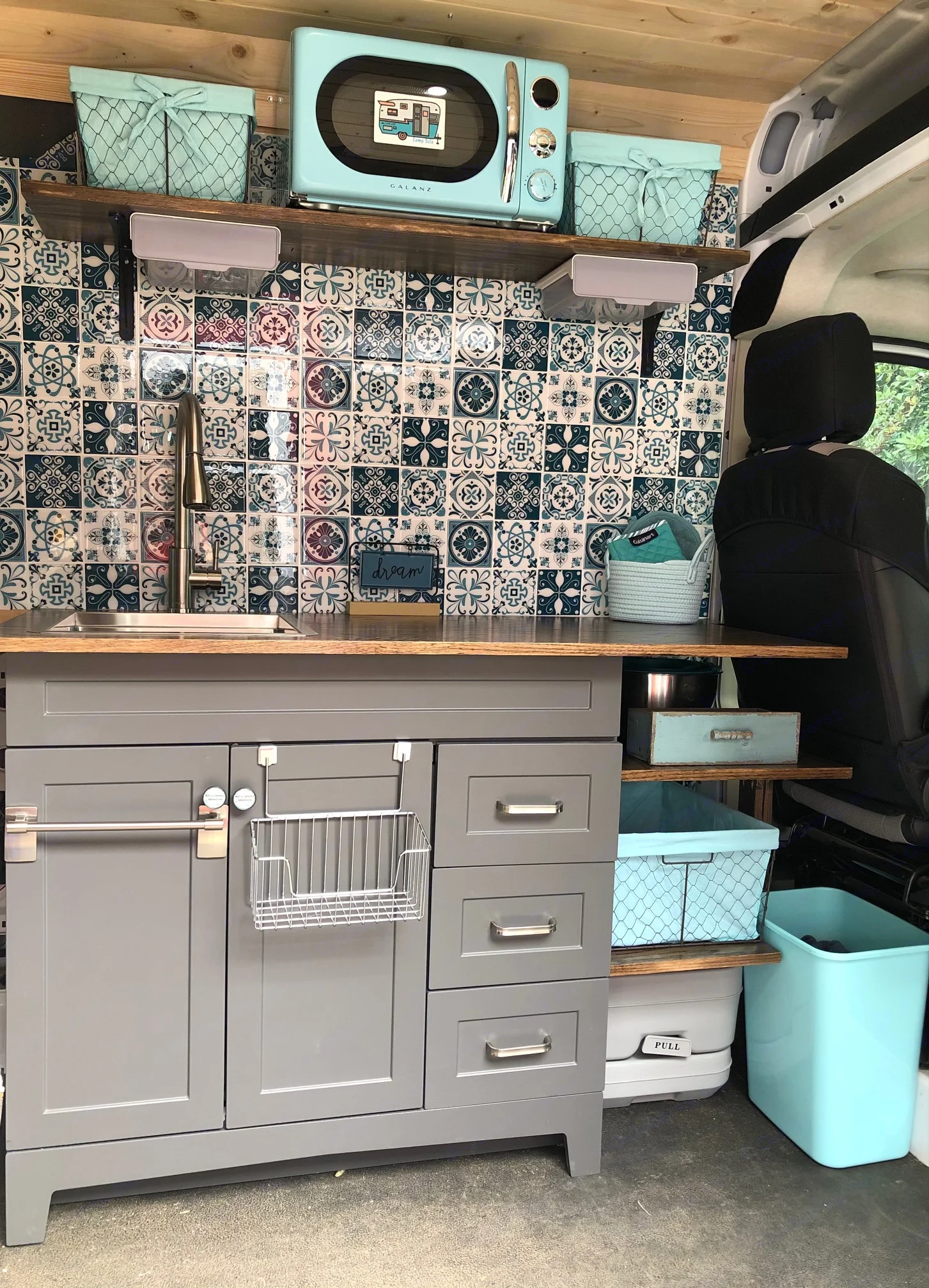 Large counter space and full size sink with pull down faucet. All the comforts of home.. Dodge Ram 1500 2019