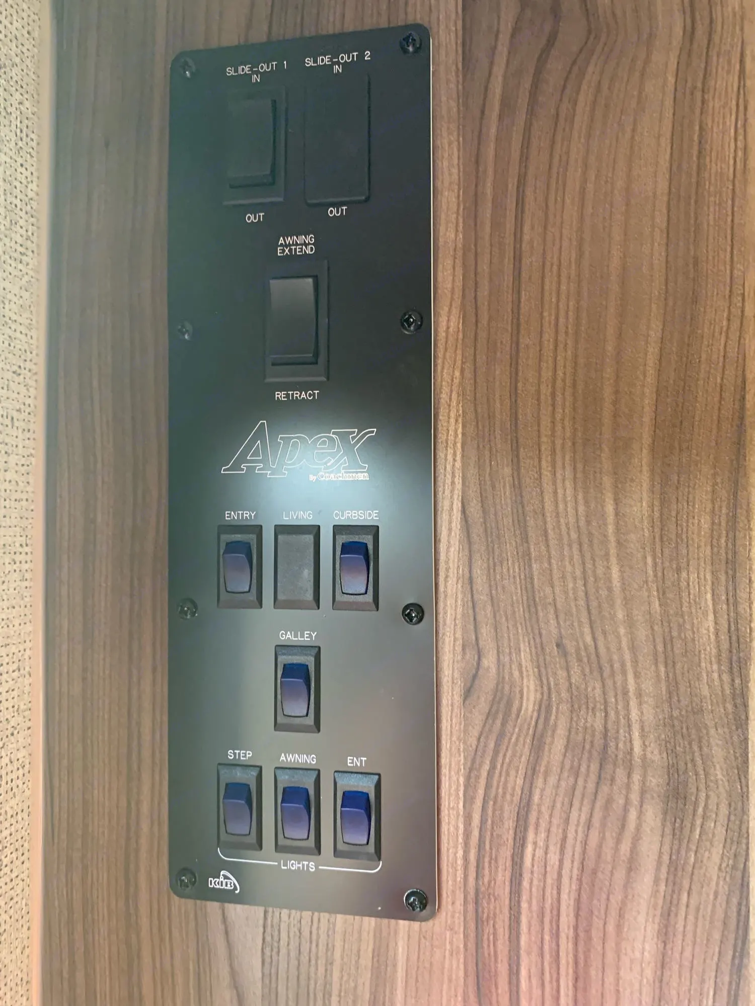 The control panel is easy to understand and use.. Coachmen Apex 2018