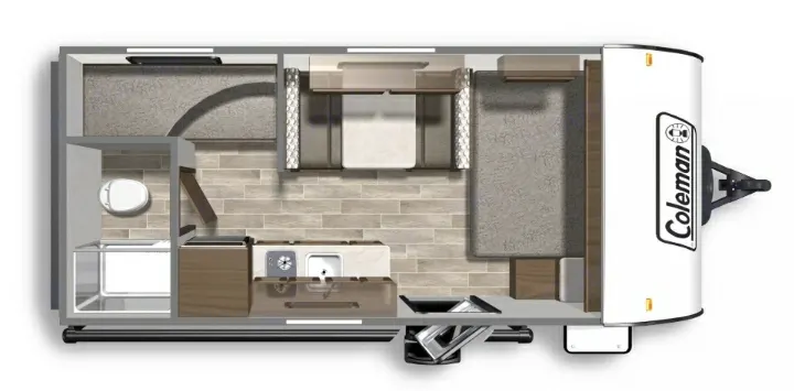 Every necessity in a compact, cozy space!
The interior space packs in the necessities for a comfortable camping experience in a light weight towable!. Dutchmen Coleman 2021