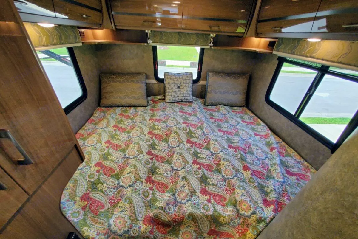 The twins convert easily into this large king bed.. Winnebago View 2015