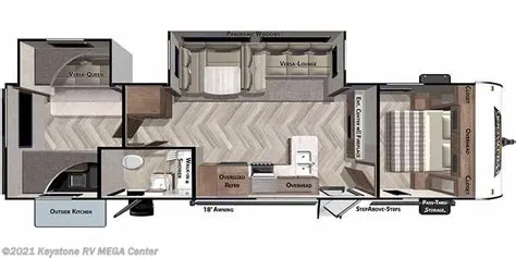 RV rental floor plan: Overhead view of. Forest River Salem 2023