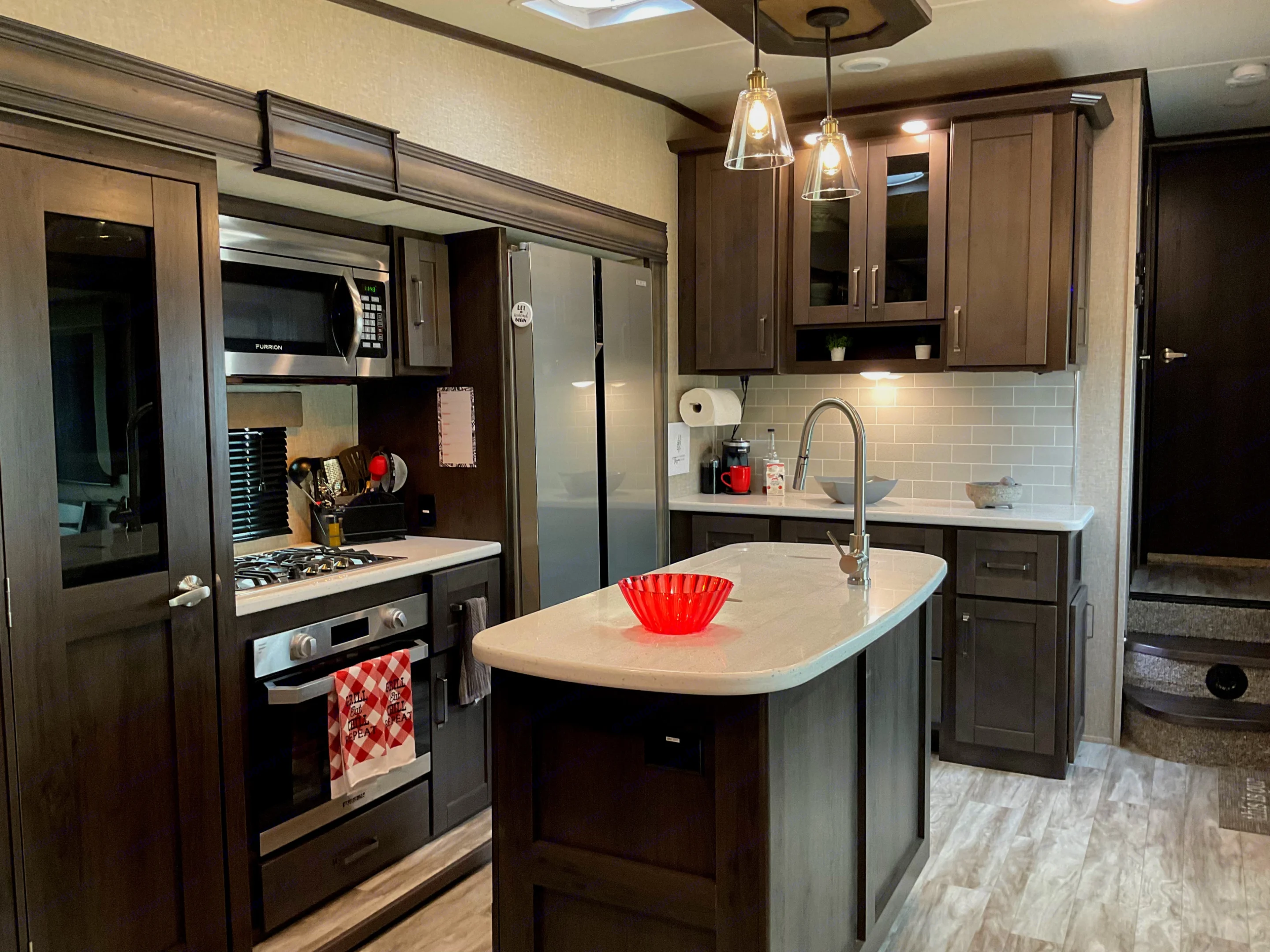 This is an exquisite cooking space. Kitchen Island with sink and lots of electrical outlets for kitchen tools and gadgets.. Grand Design Reflection RLS (Rear Living Area) 2022