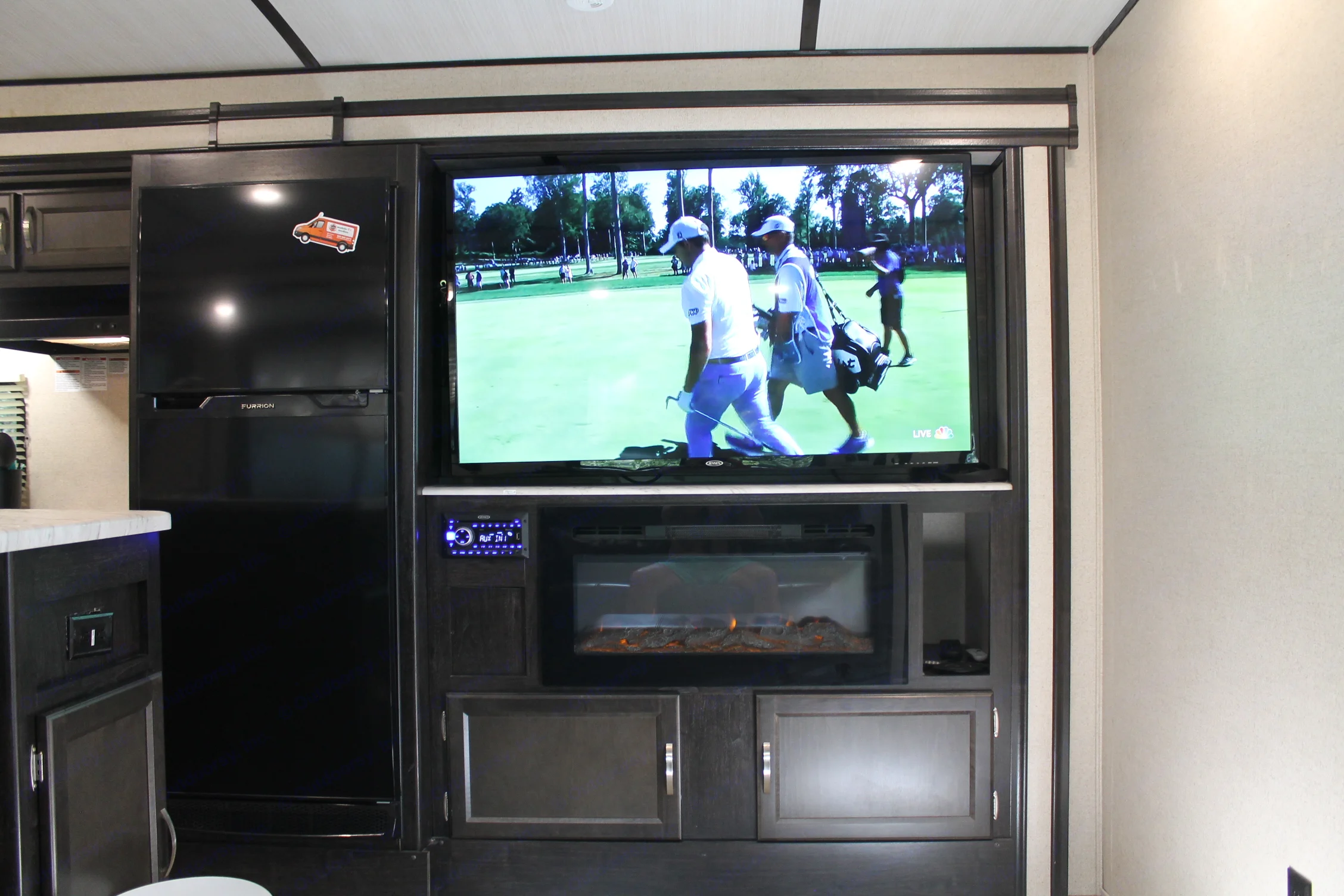 55" TV and Fireplace. Coachmen Spirit Ultralight 2020