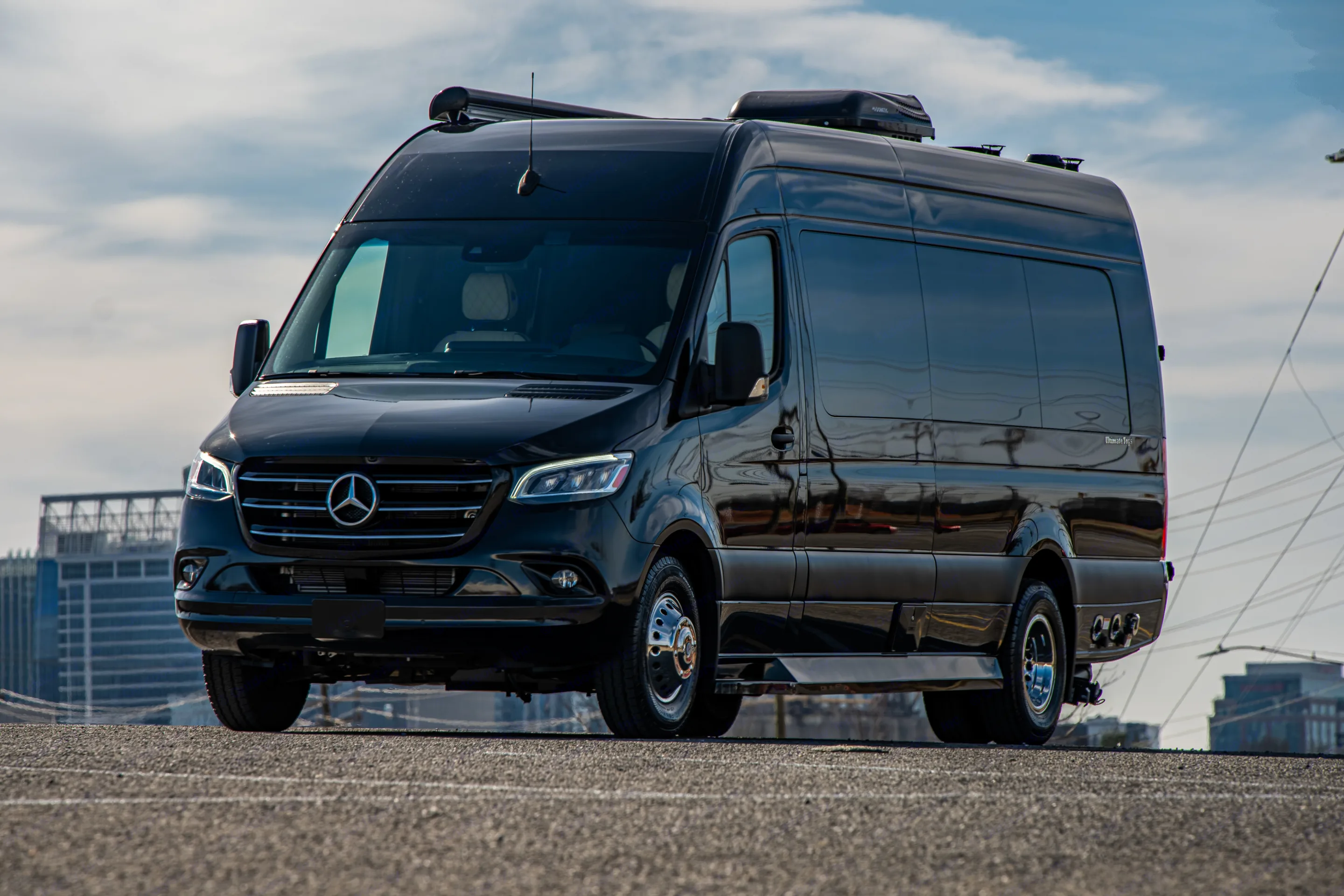 Sleek black Mercedes-. Ultimate Toys Ultimate RV 2022