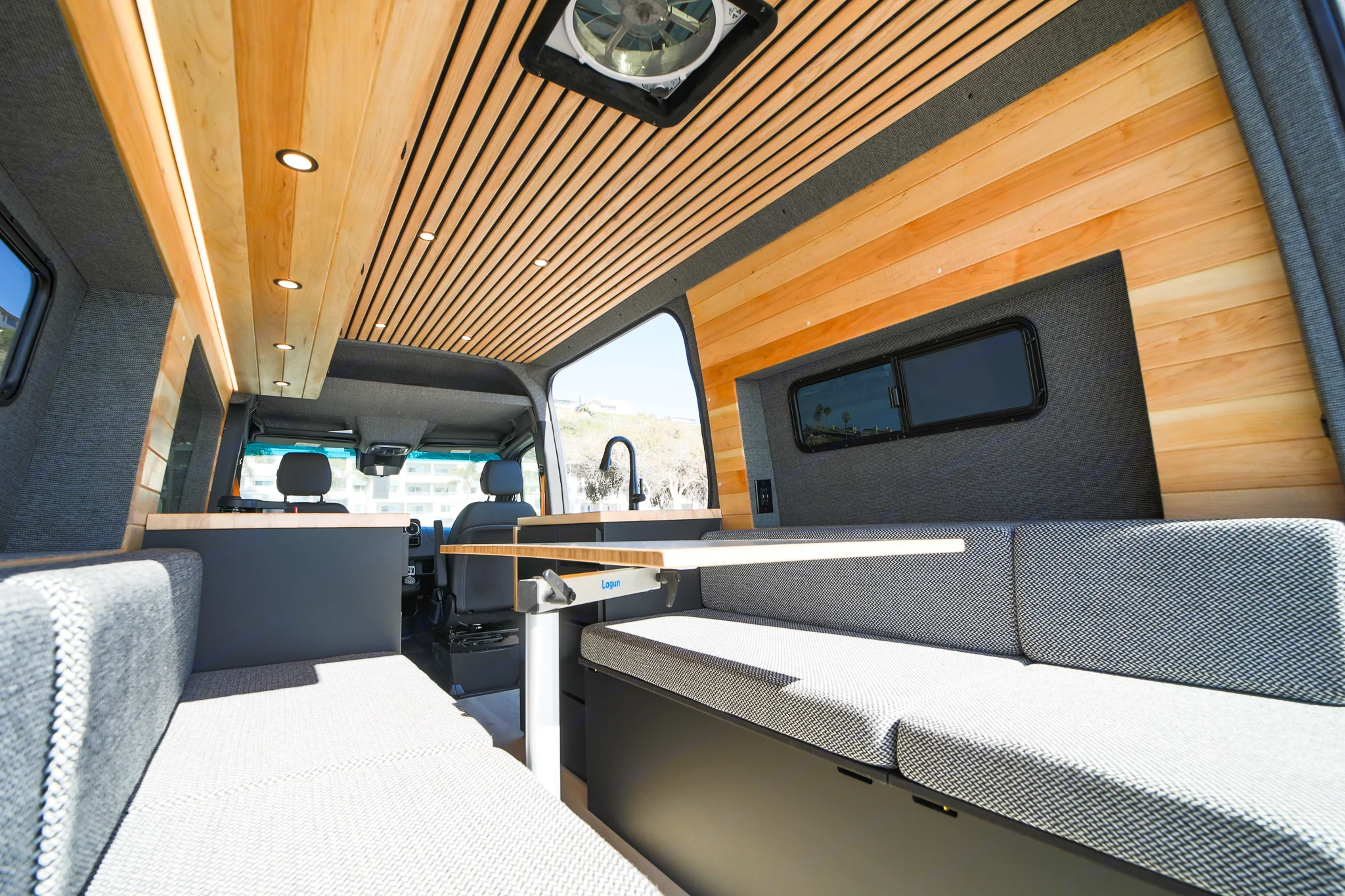 TV was not installed when this photo was taken. VanGO has a RoKu TV, Digital Antena, and a Wifi Hot spot.. Mercedes Sprinter 2021