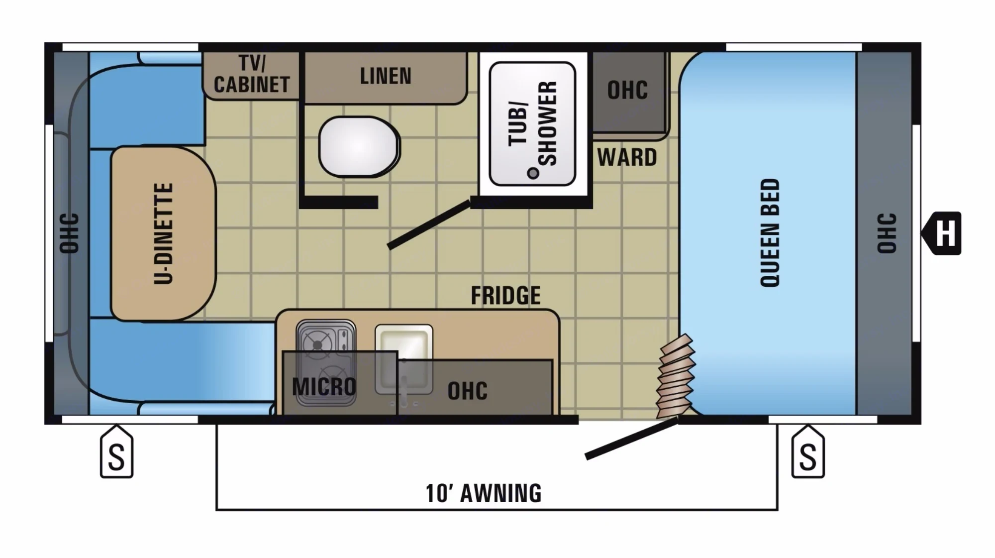 The 175RD floor plan has a full-time queen bed (no dinette conversion), a full bathroom, a spacious U-shaped dinette that seats 4+, and a kitchenette.. Jayco Jay Flight SLX 2018