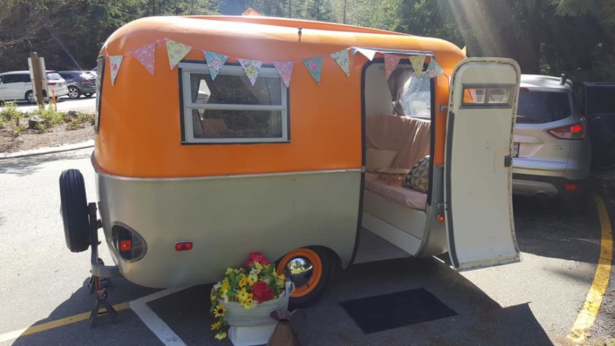 eye-catching vintage boler trailer