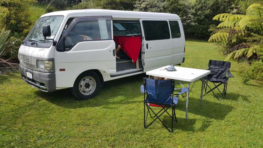 Betty 6 Seater - 2008 Mazda Bongo Extra Long Campervan. Real bed and WiFi ready.