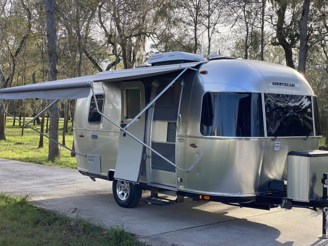 modern airstream with a dog-friendly policy in angleton