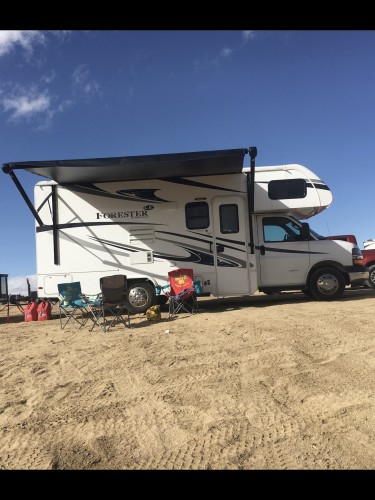 fully equipped motorhome with a television