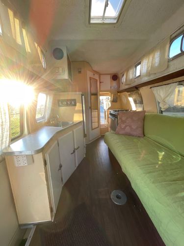 vintage van with a full kitchen