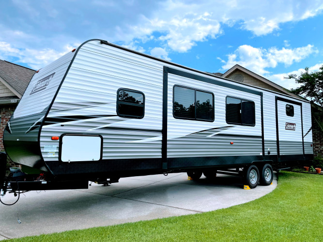 large camper with modern amenities