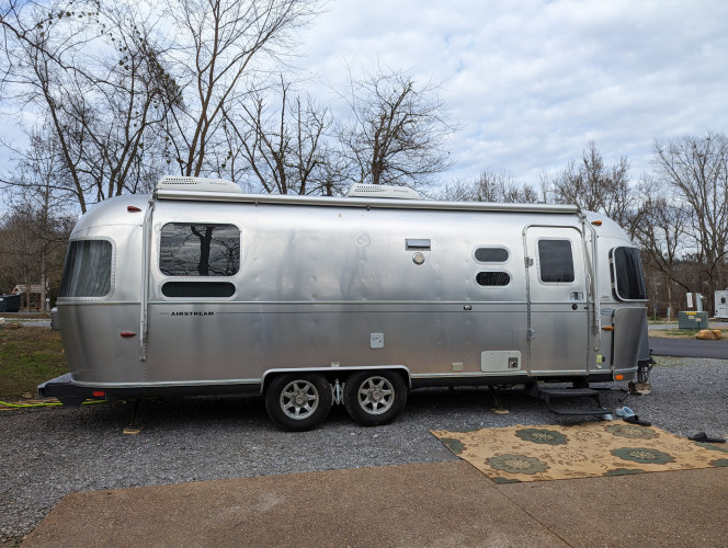 airstream with leather cushions in columbus