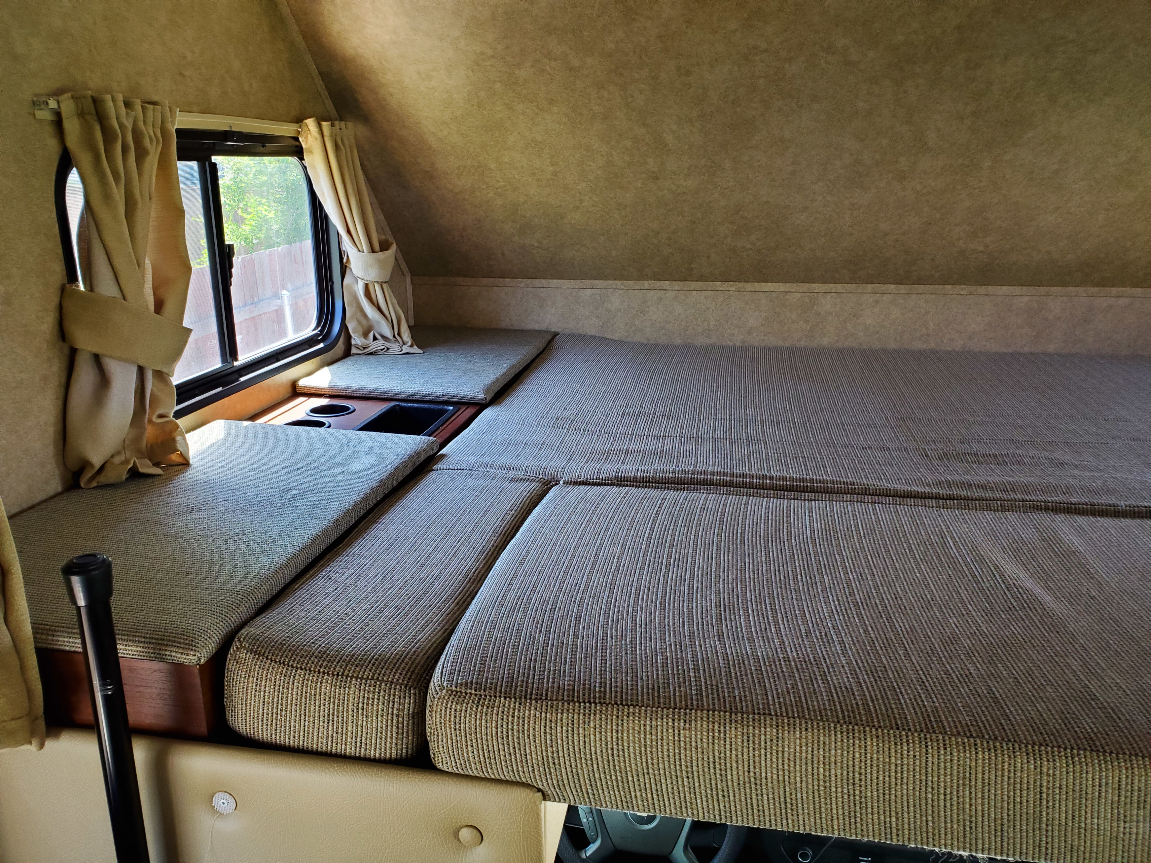 bunk as a bed (queen size) with storage. Forest River Forester 2015