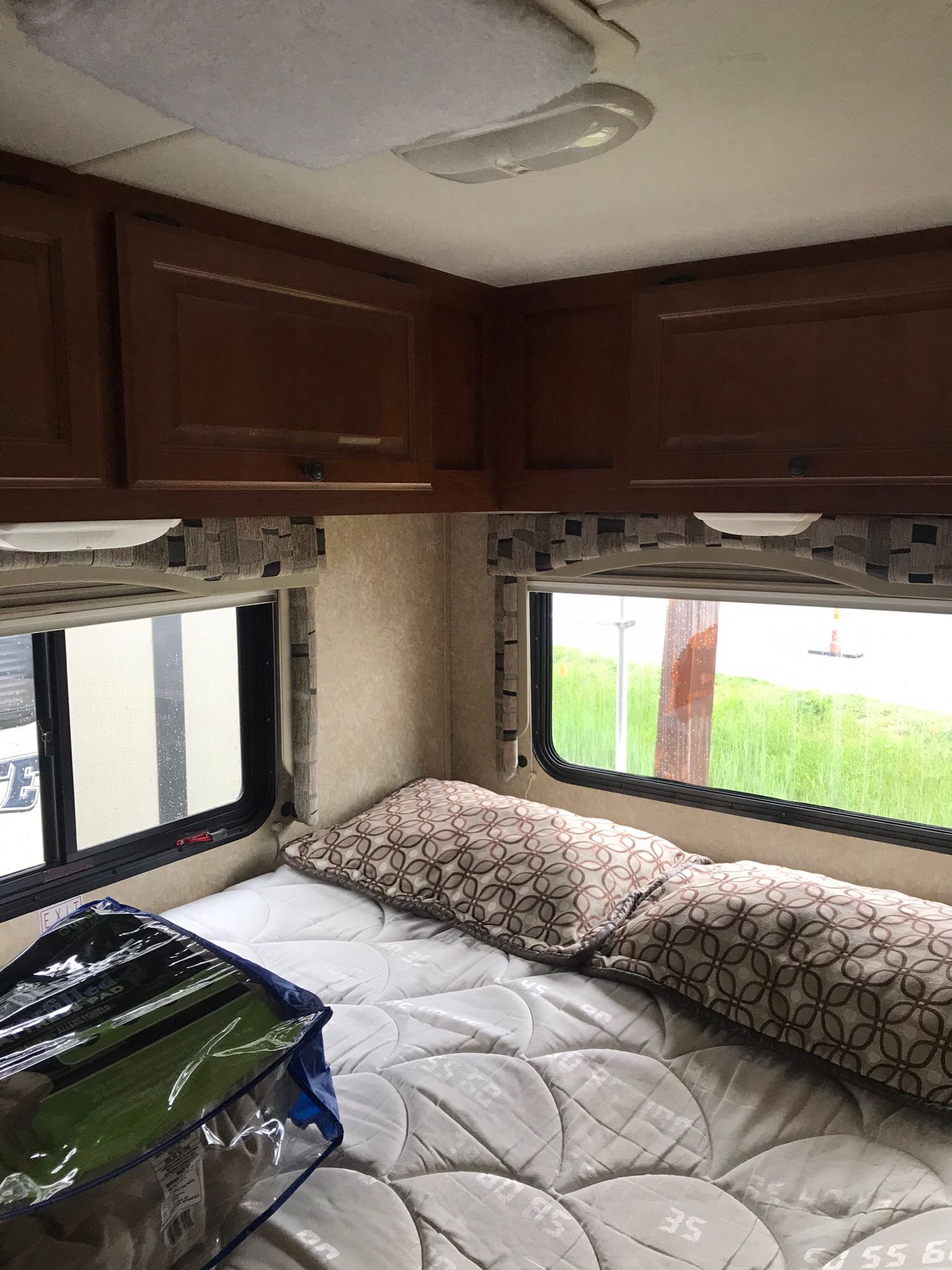Queen size “ sleep number” bed. No need to sacrifice your comfort when camping in this RV! 😴. Four Winds Chateau 2011