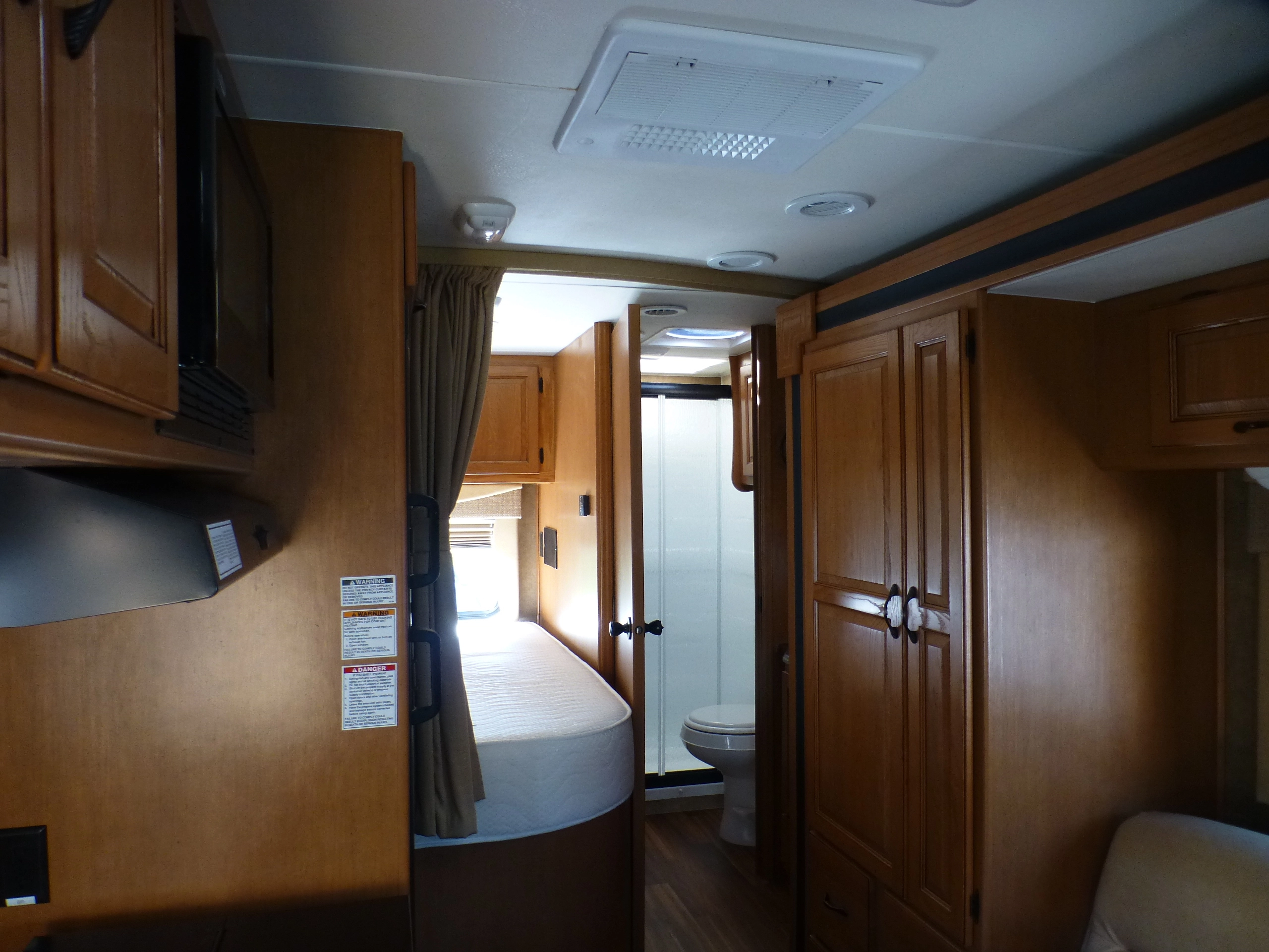 custom mattress on master bed, full shower in bath room. Coachmen Prism 2150LE 2013
