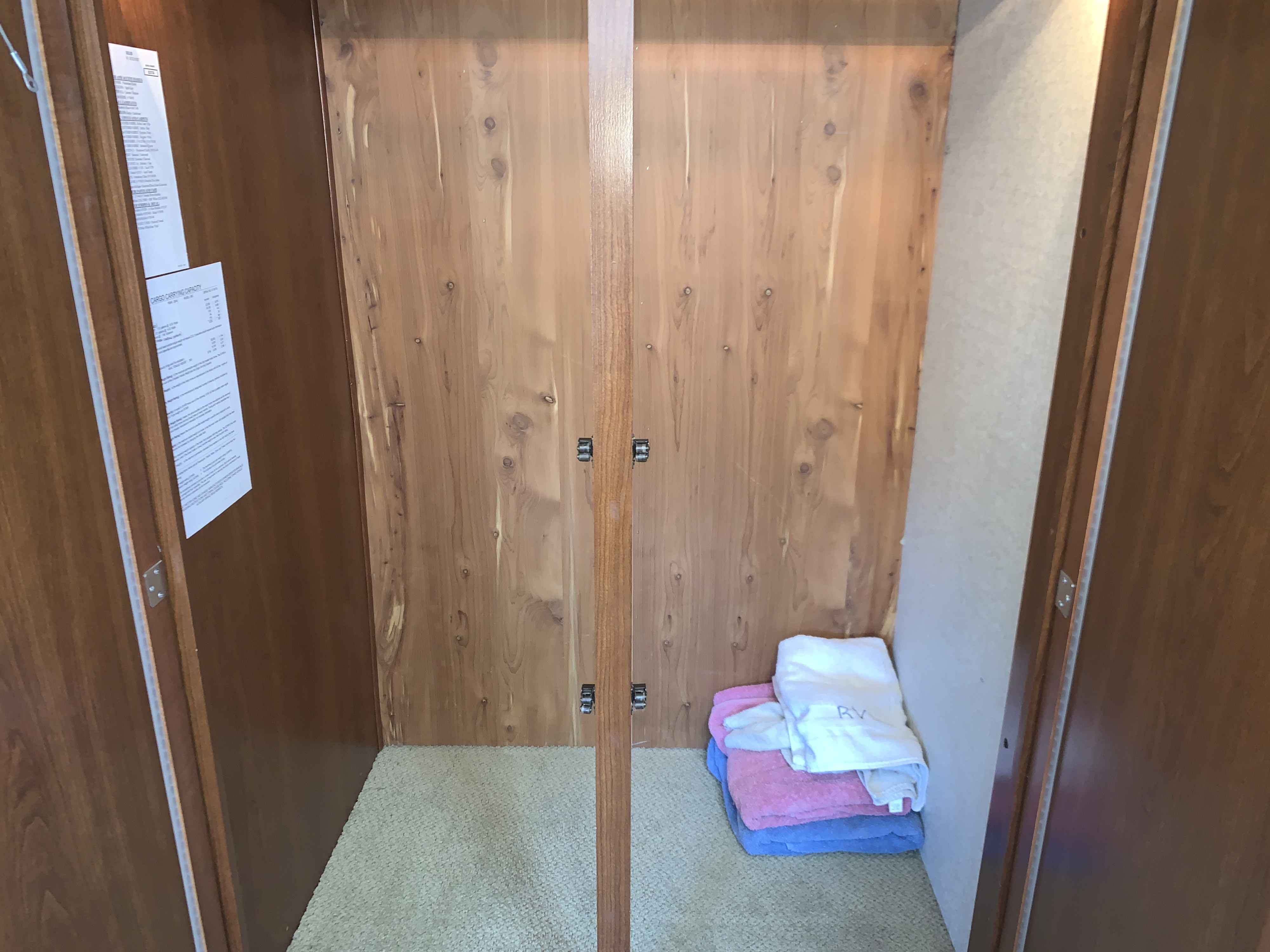 Cedar lined full-size closet in Master. Fleetwood Southwind 2004