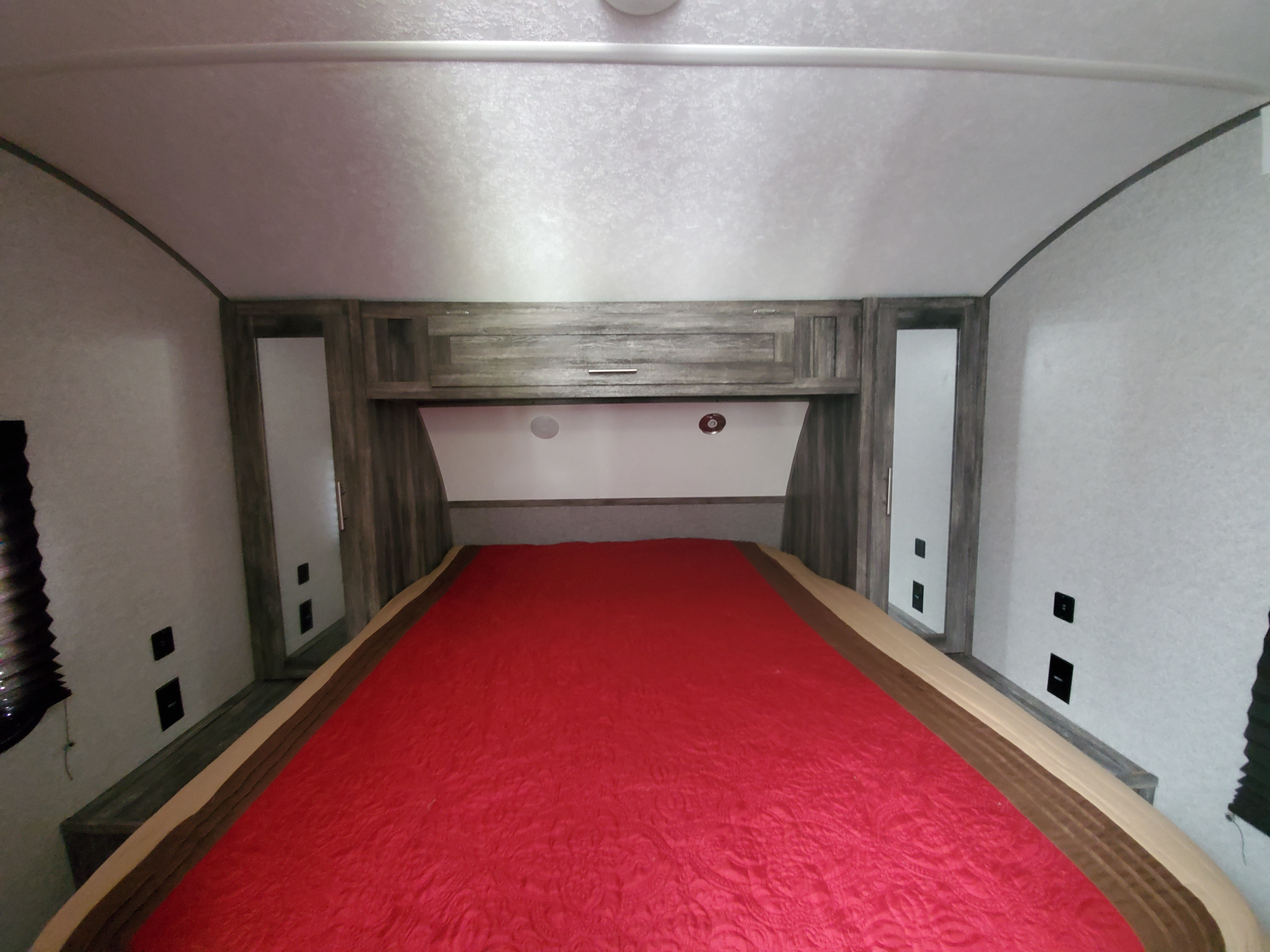 Separate queen size bed. Door closes off bedroom.. Forest River Salem 2019