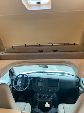 The kids' favorite place!!  Cab-over bunk can sleep 2 adults or up to 4 small kids.  . Thor Motor Coach Chateau 2021