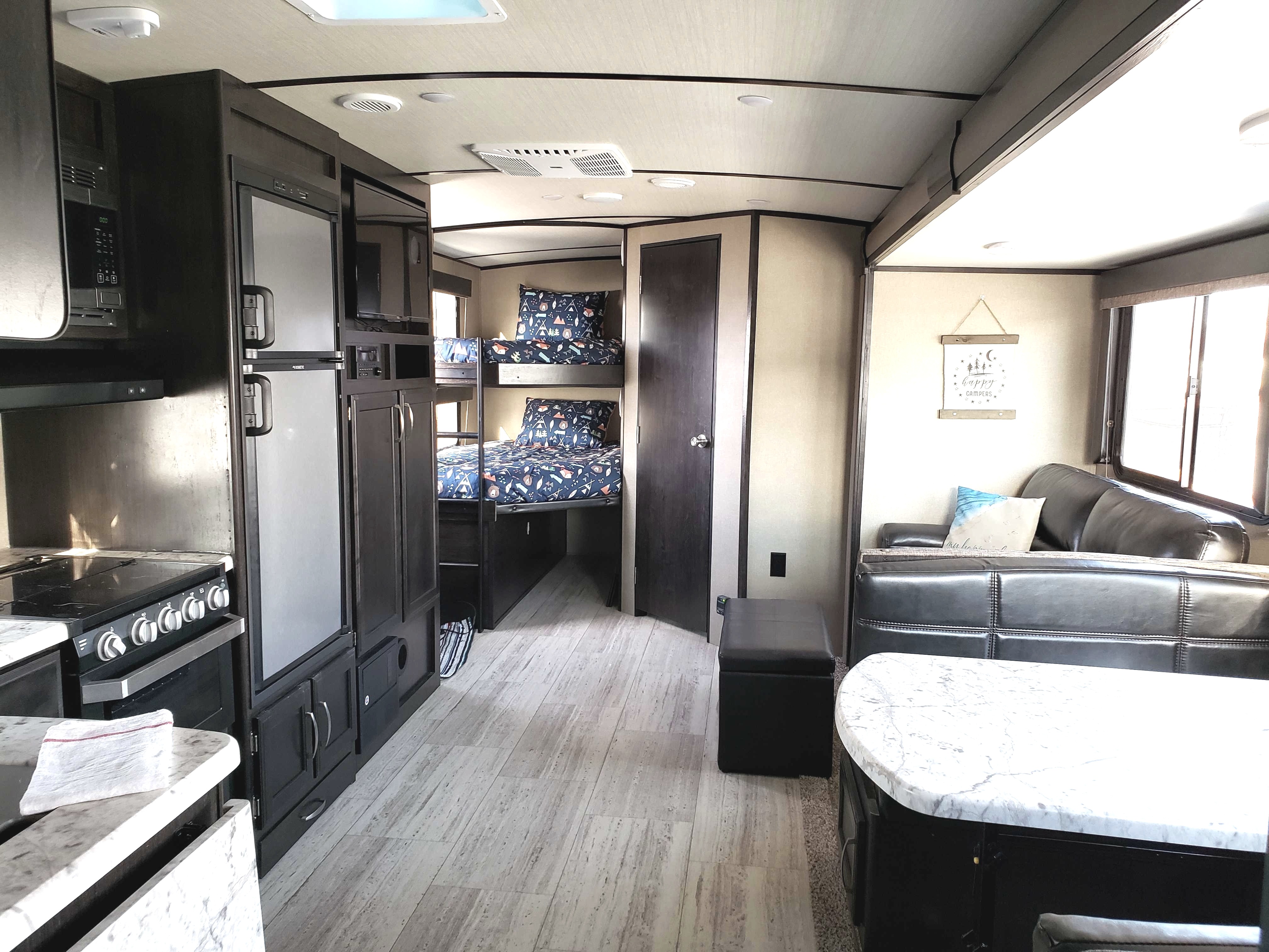 Looking from the bedroom with the queen bed. Grand Design Imagine 2800bh 2018