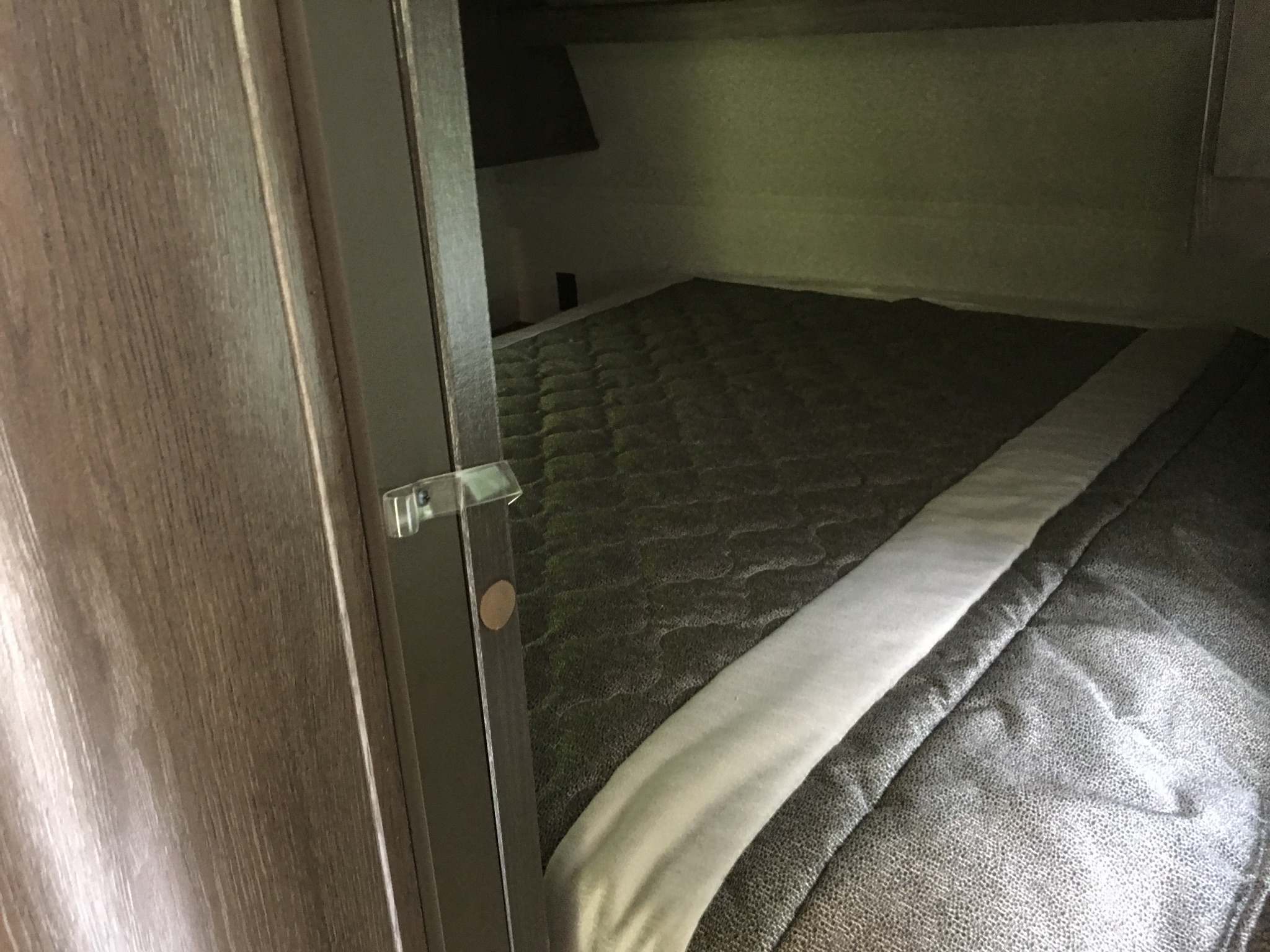 Queen side bed, main sleeping quarters. Keystone Outback 2018