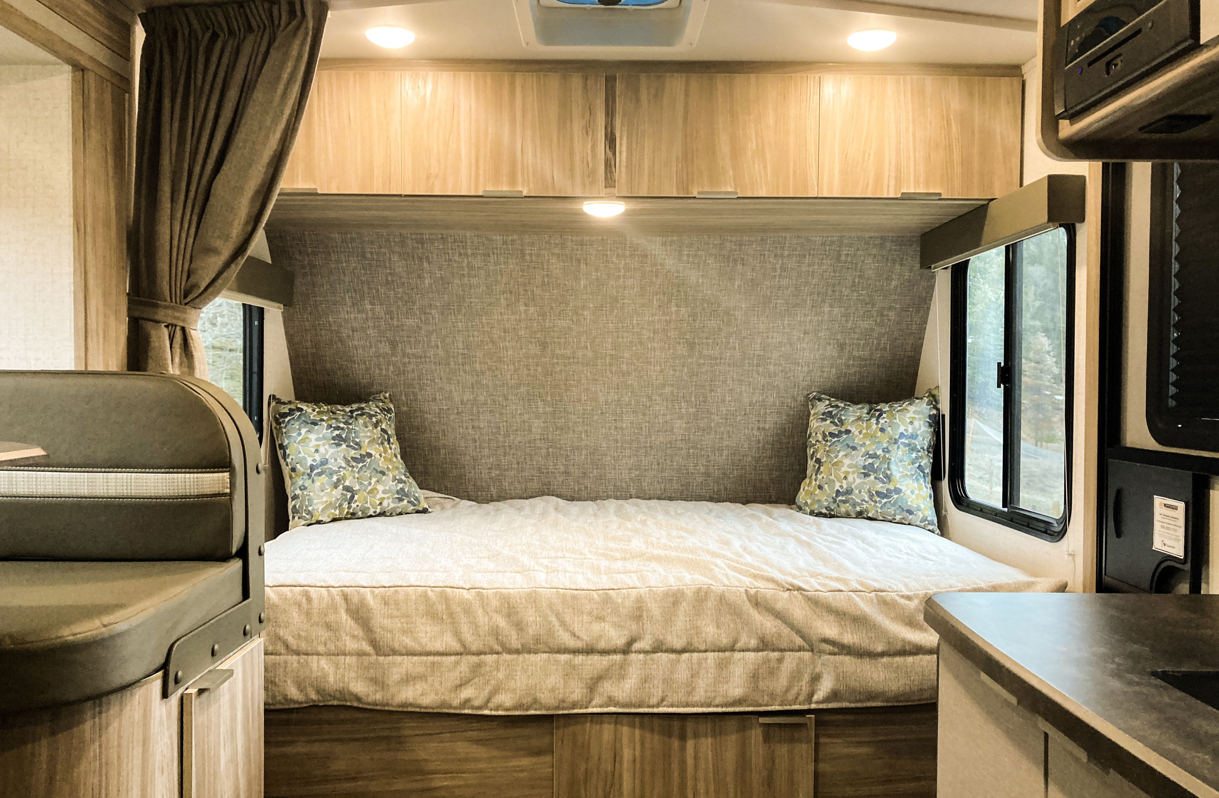 Full size mattress easily sleeps a couple.. Winnebago Micro Minnie 2021