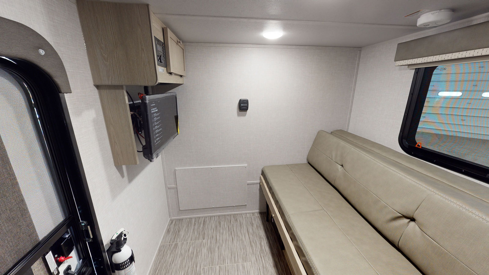 Bench seat folds down to full-size bed.. Rockwood GeoPro 12SRK 2021