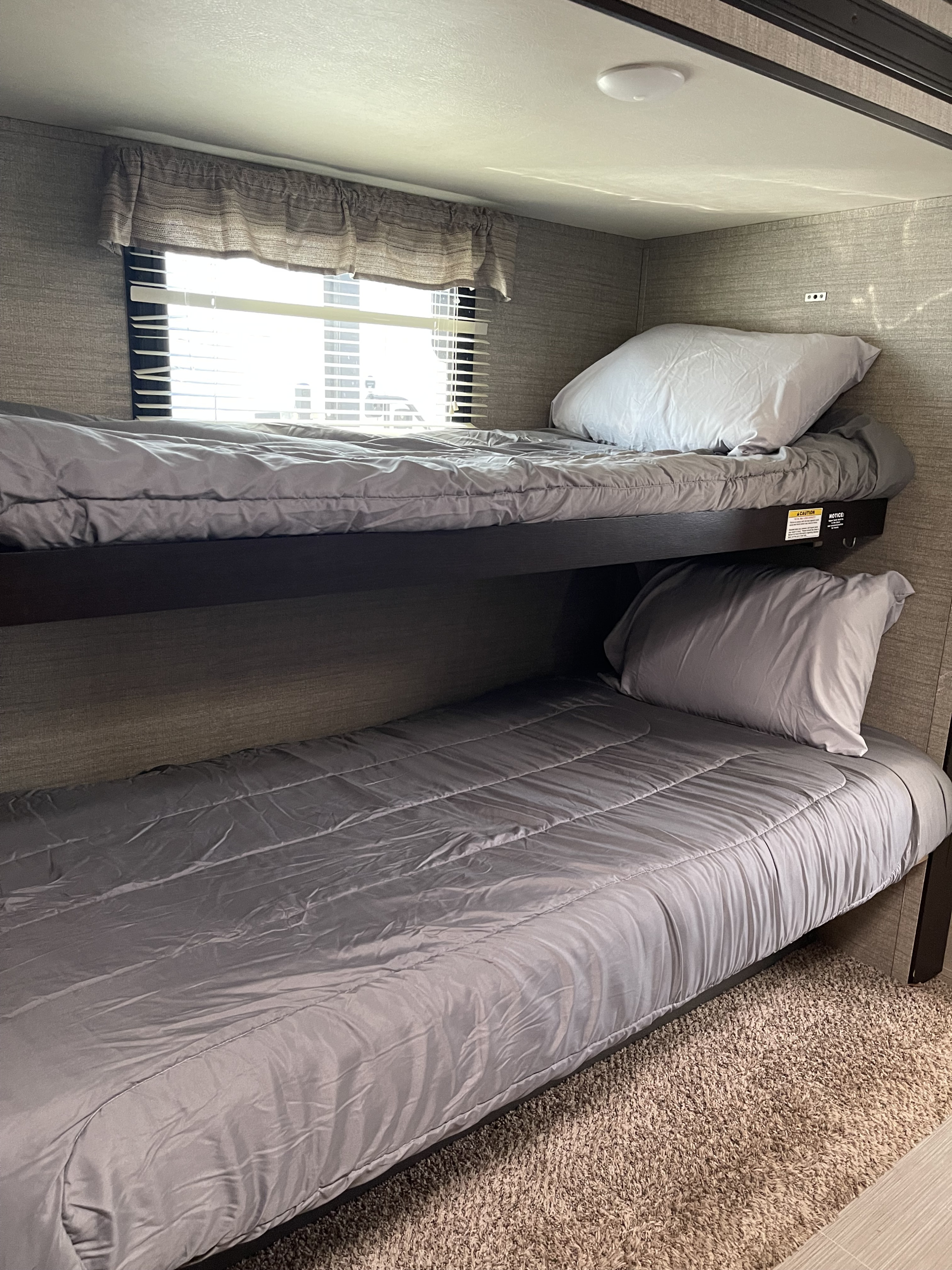 Rear view of bunks 2&3. Coachmen Kodiak 2017