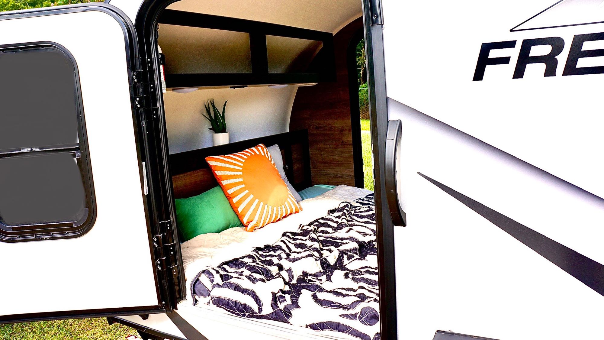 Two twin mattresses side by side which essential creates a queen mattress.. Braxton Creek Freesolo 2021