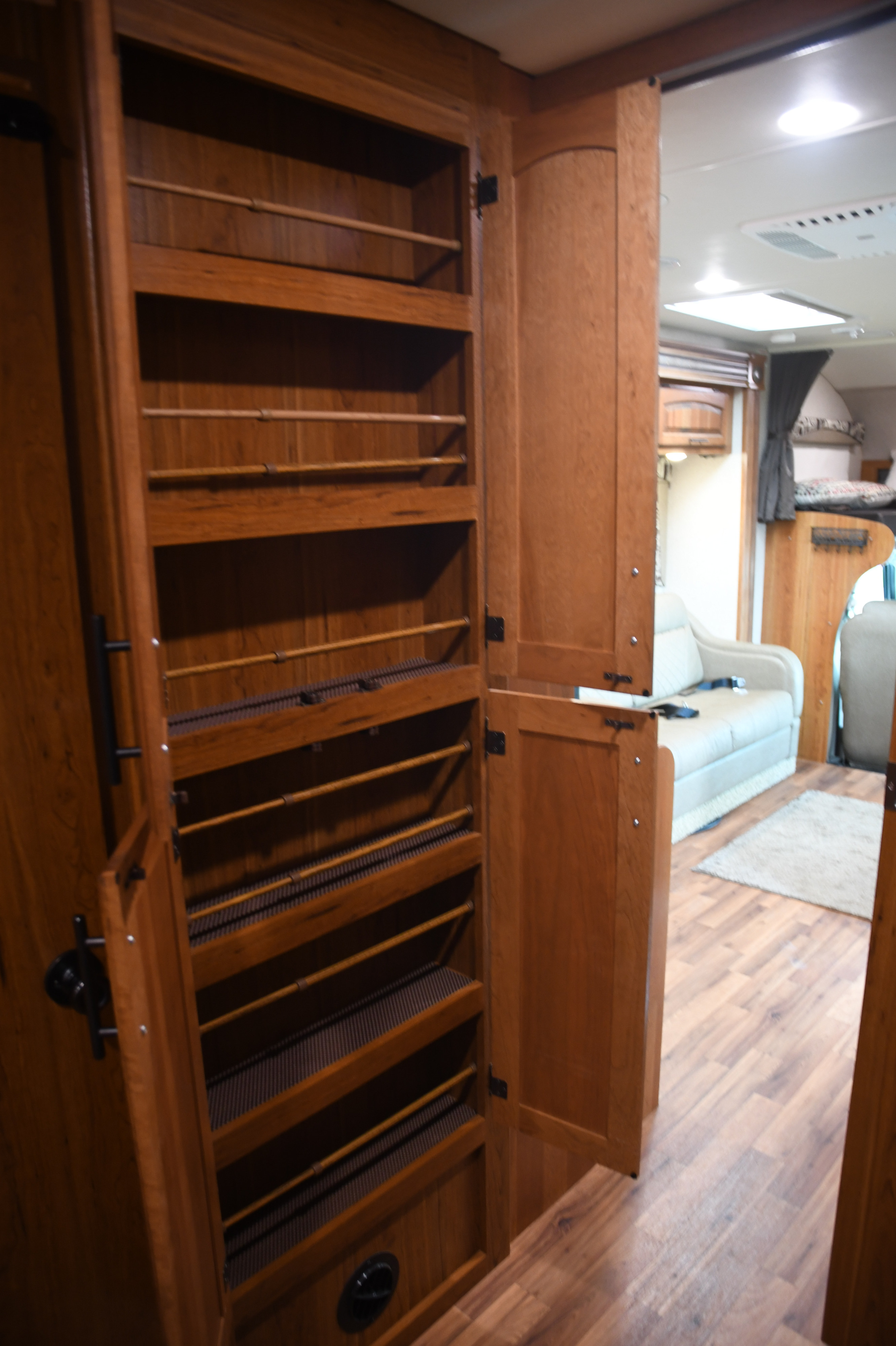 Storage cupboards near the kitchen. Jayco Greyhawk 2017