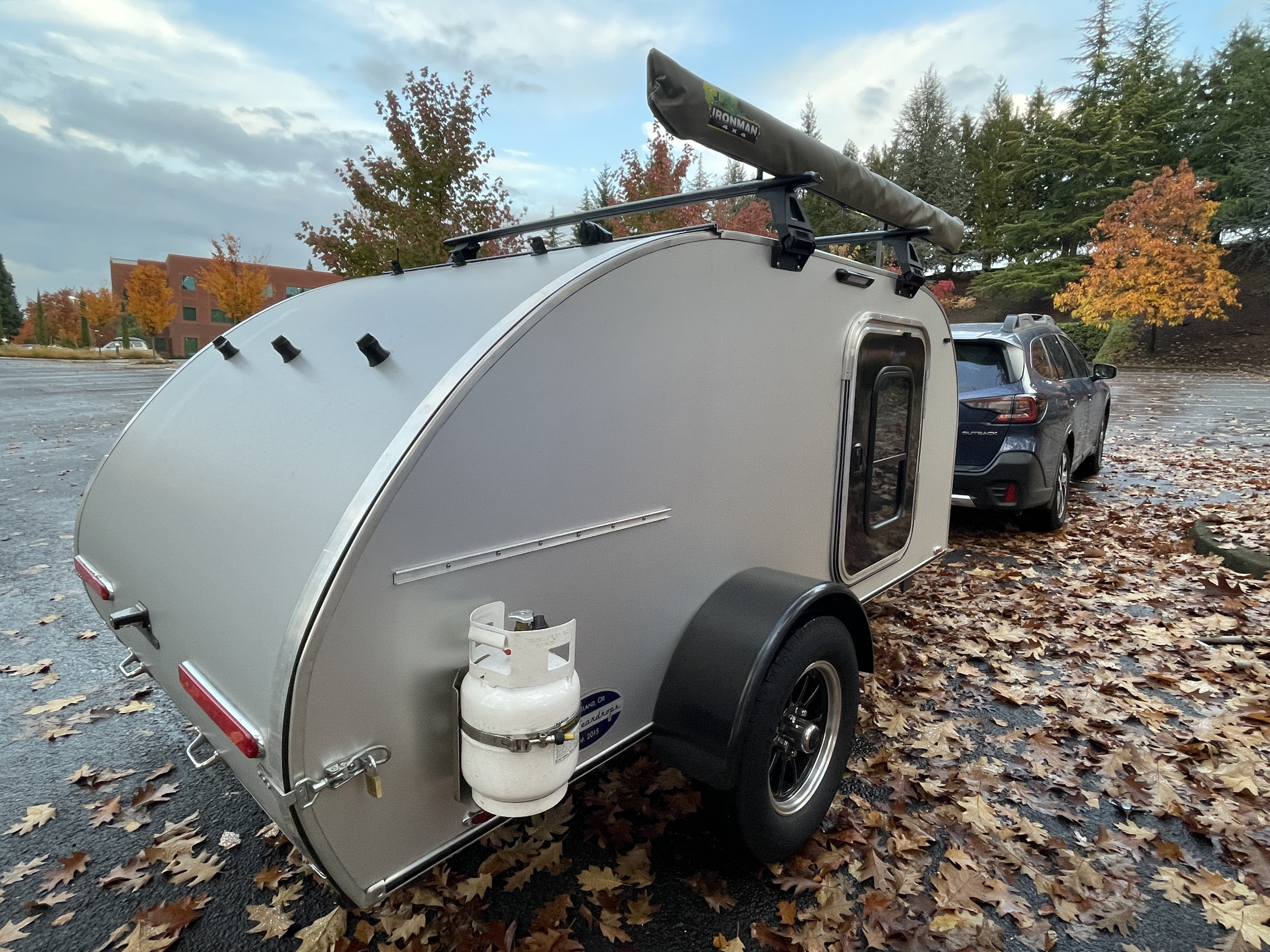 Aero Teardrops, Did you know you can mount a motorcycle to the front end  of your Aero Teardrops camping trailer? This owner has quite the setup. You  can