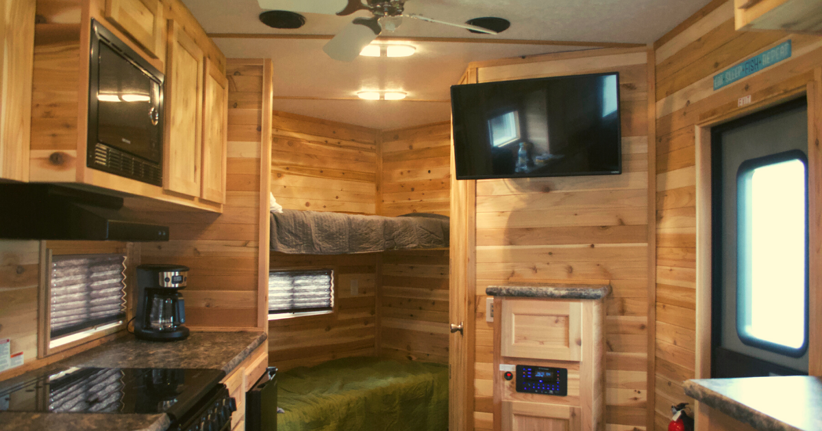View of the bunks/kitchen and TV/Stereo . Other Other 2022
