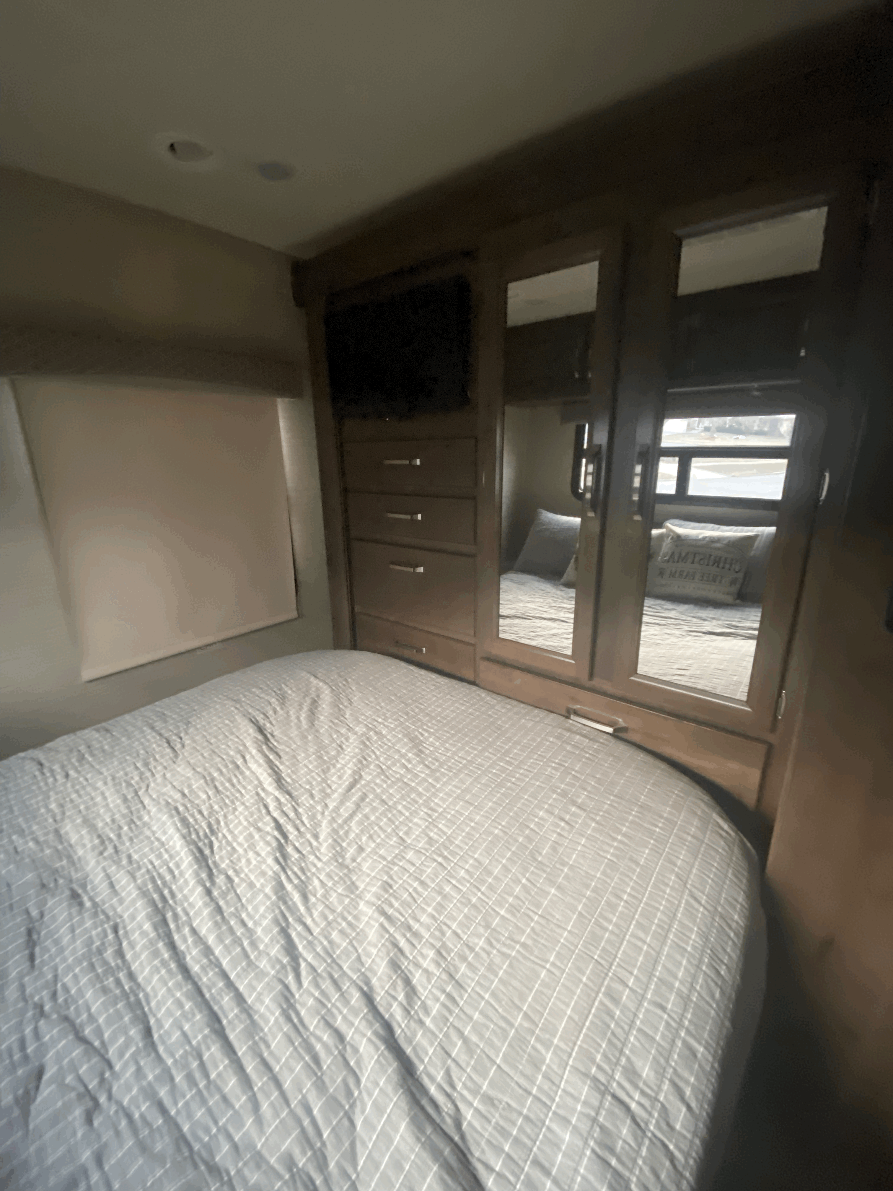 Bedroom with slide in. Jayco Greyhawk 2019