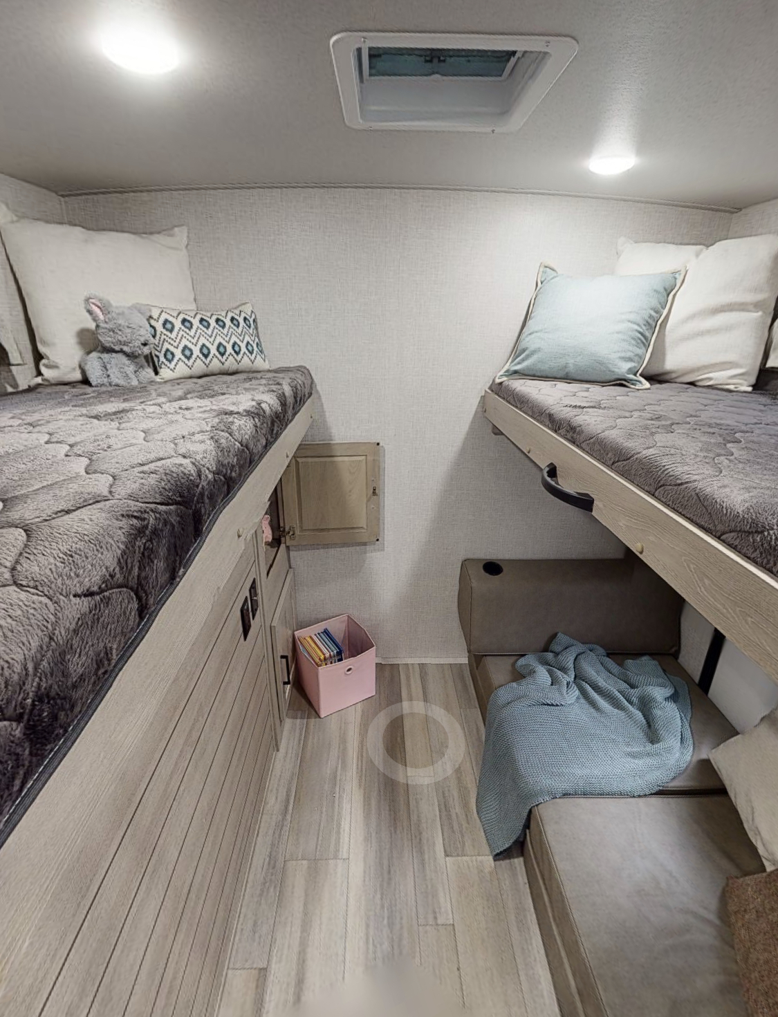 The bunkhouse with foldout couch. Forest River Rockwood Ultra Lite 2022