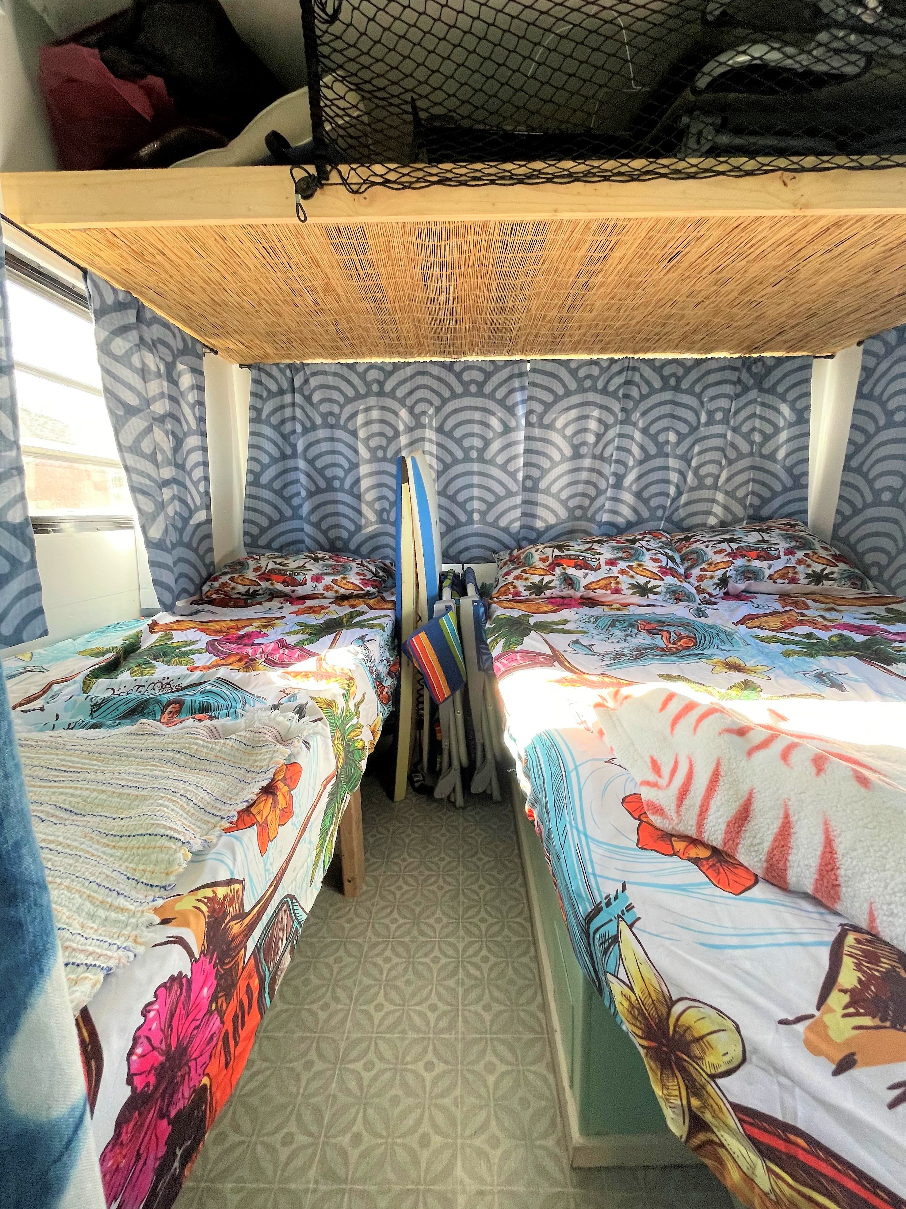 The master bedroom is at the back of the vehicle. It's beachy, breezy, and still private. . Coachmen E350 1991