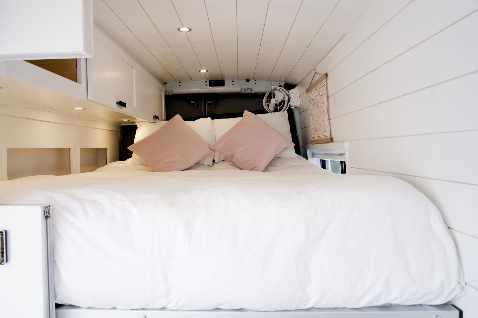 tempurpedic memory foam mattress and pillows are wrapped in hypoallergenic shields to provide the freshness expected in a fine hotel. Ford Transit 2020