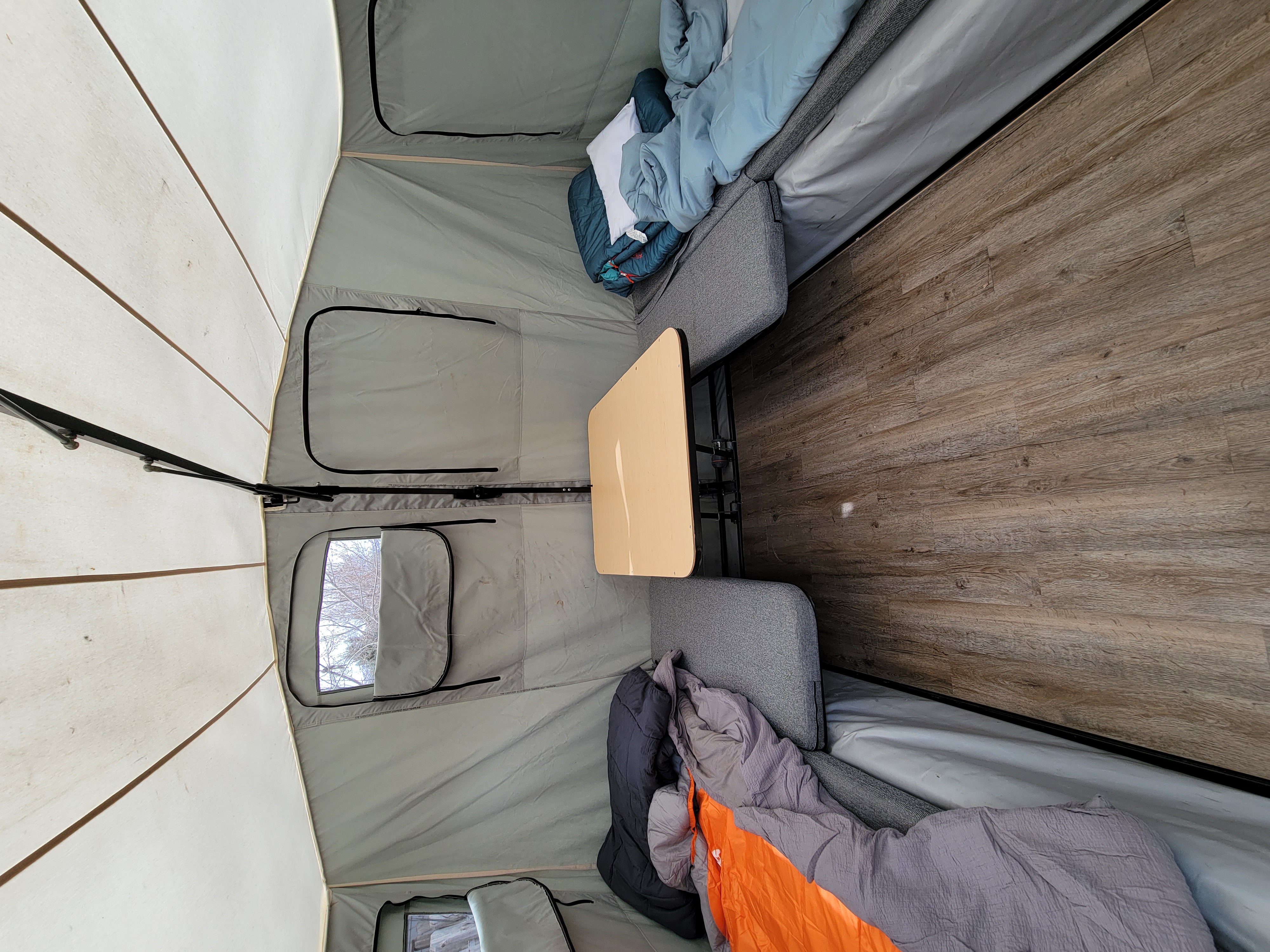 One way to set up is to have a bench on either side.. Other Other 2013