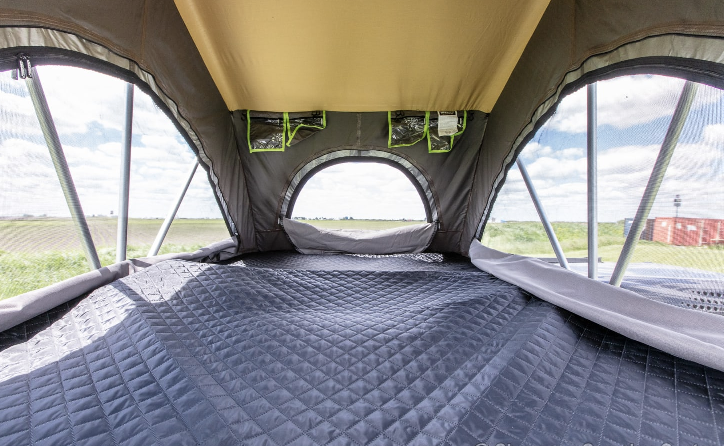 View of the inside of the rooftop tent. Forest River NoBo 10.6 2022