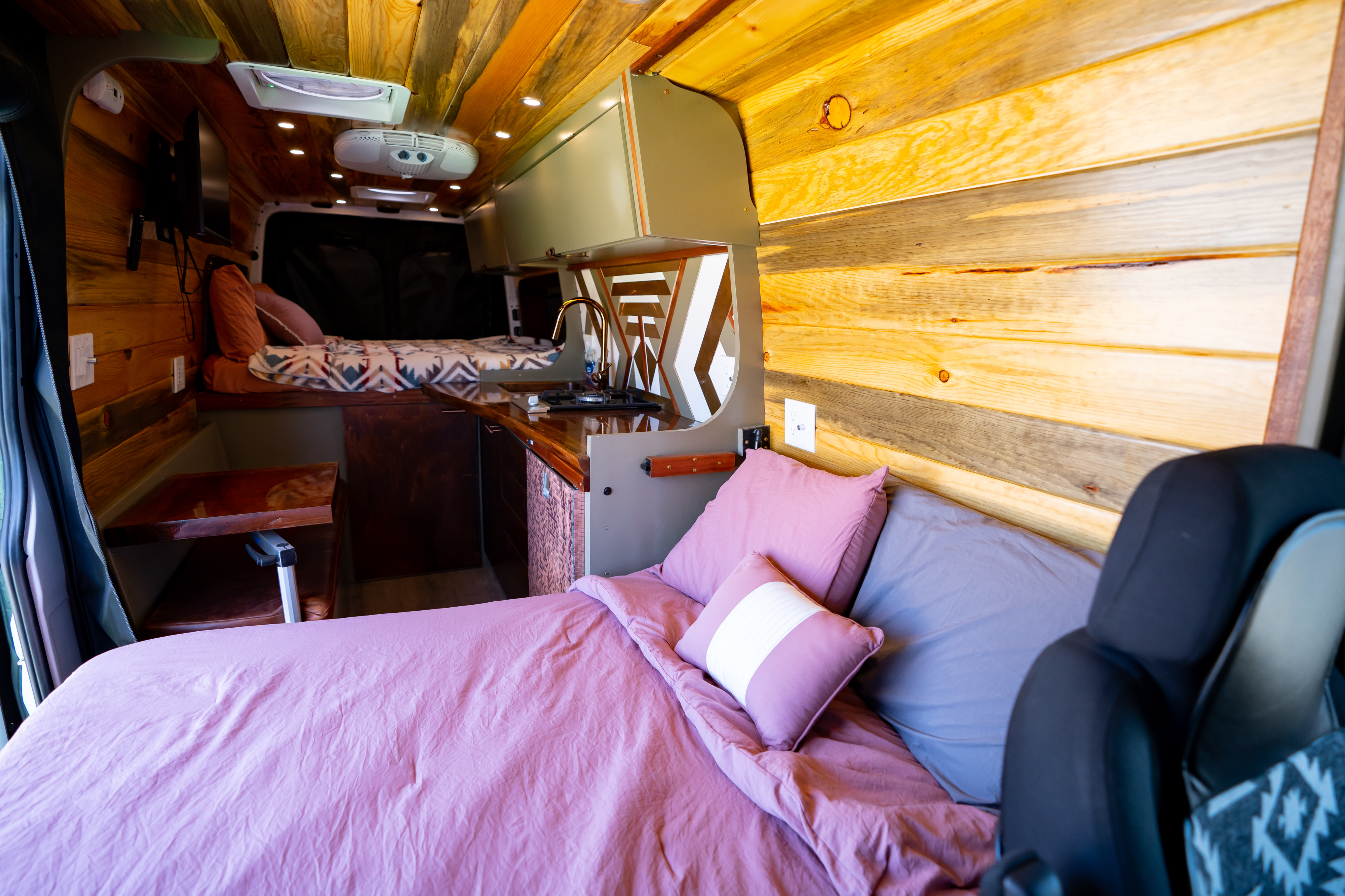 Murphy Bed ( Please note bench seat must be removed to use ), also a view of the back bed. . Mercedes-Benz Sprinter 2019