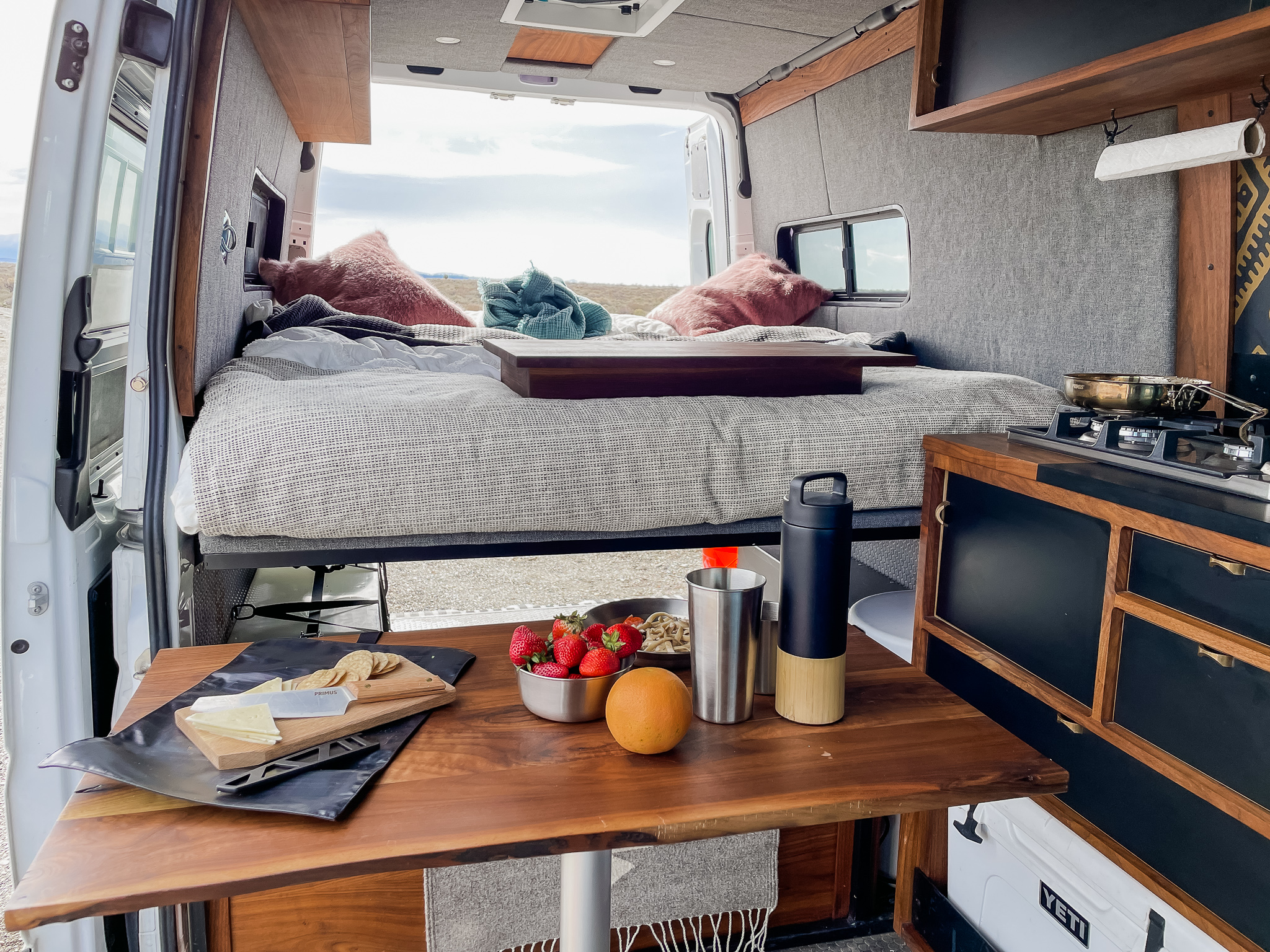 Relax in the queen size bed as you sip your coffee and think to yourself, "I'm doing something right.". Freightliner Sprinter 2016