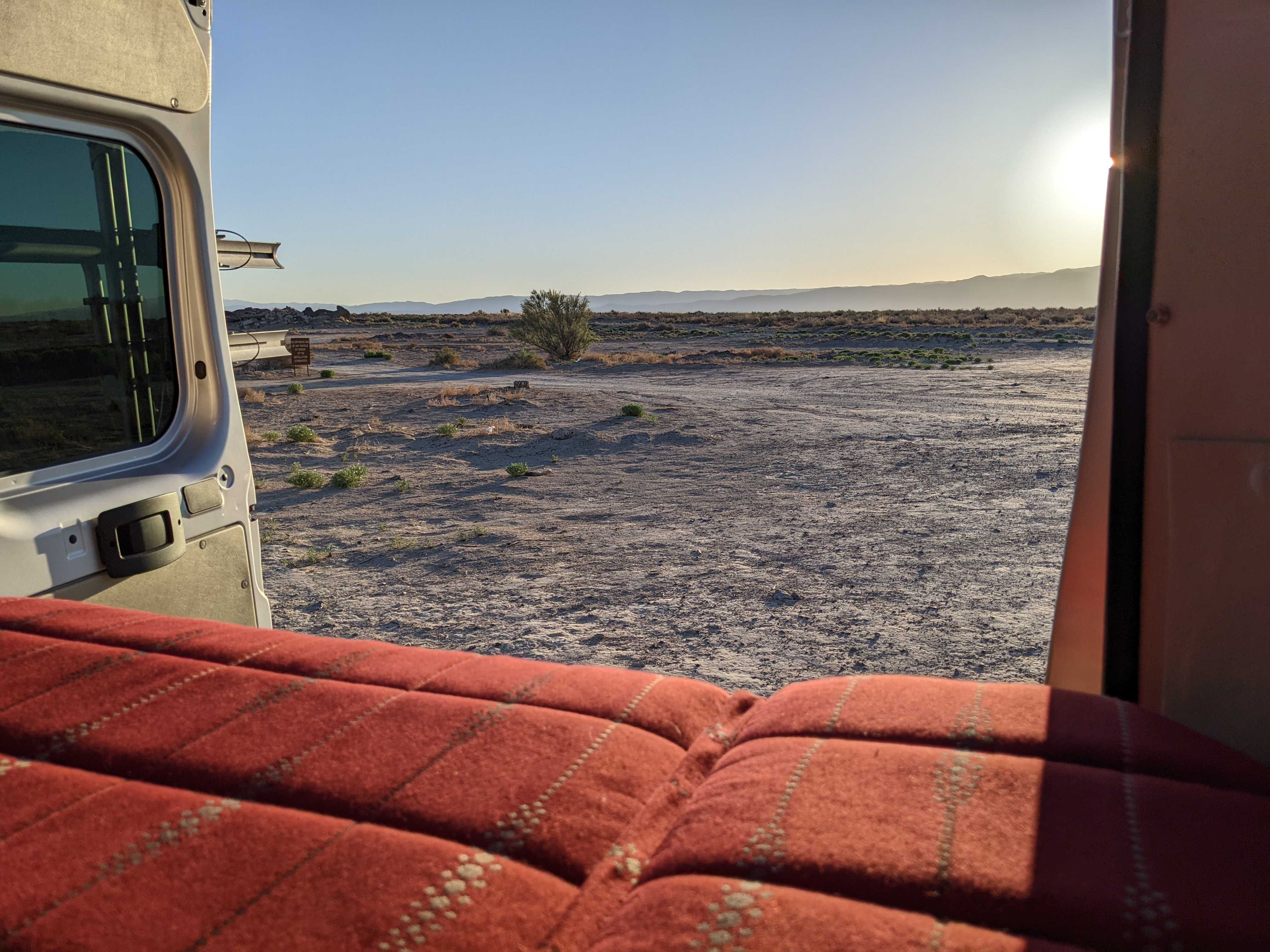 Bed #1 view. Winnebago Travato 2016