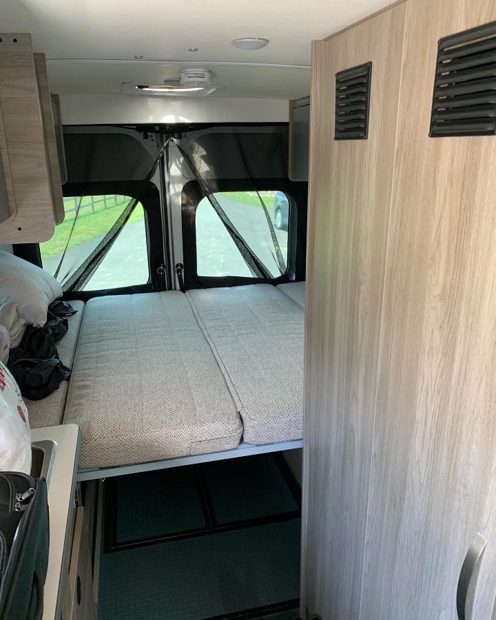 Murphy fold down bed in the back. Winnebago Solis 2022