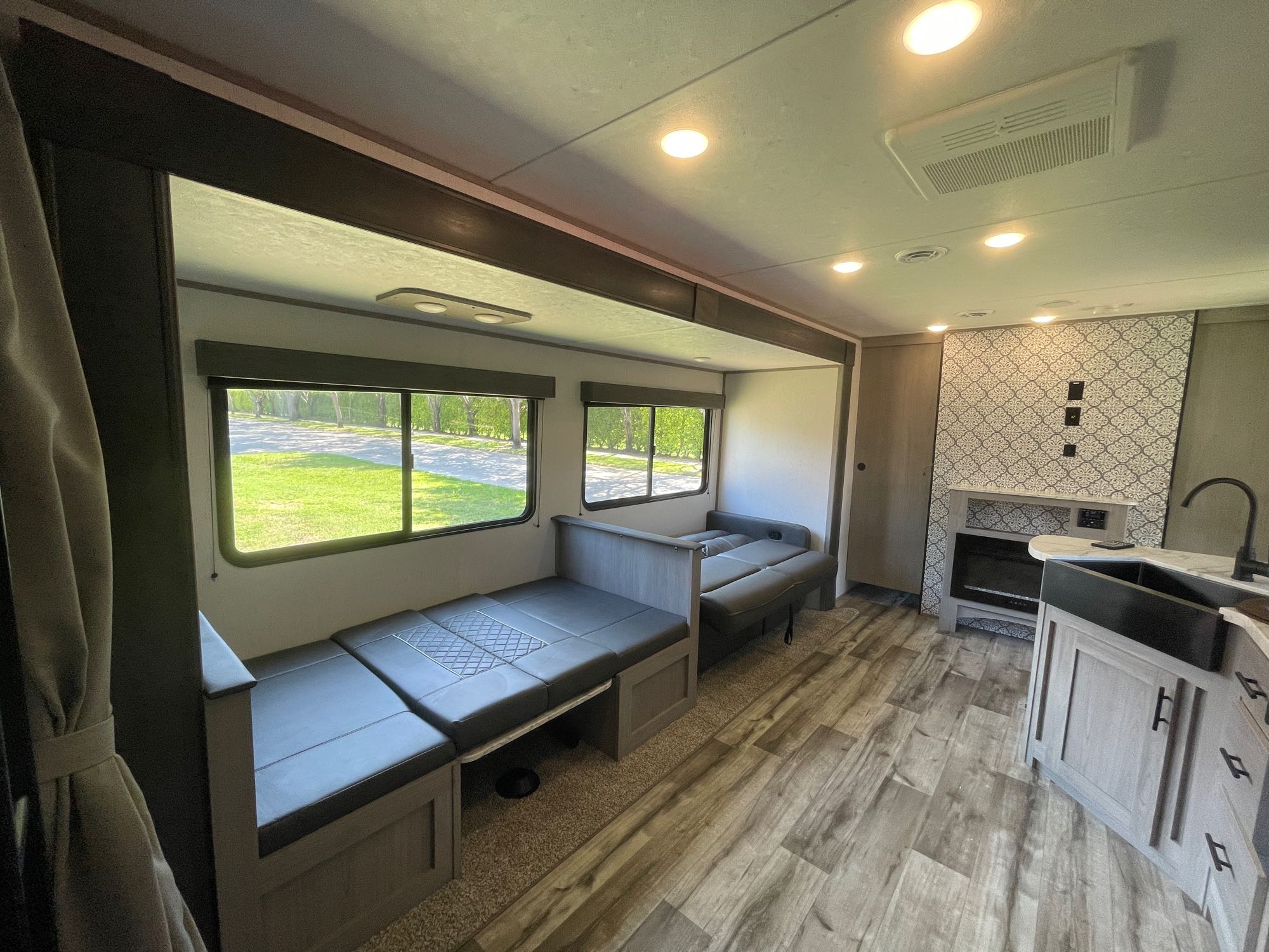 Dining table and recliner sofa converted to additional beds. Coleman Lantern 263BH Light Weight 2022