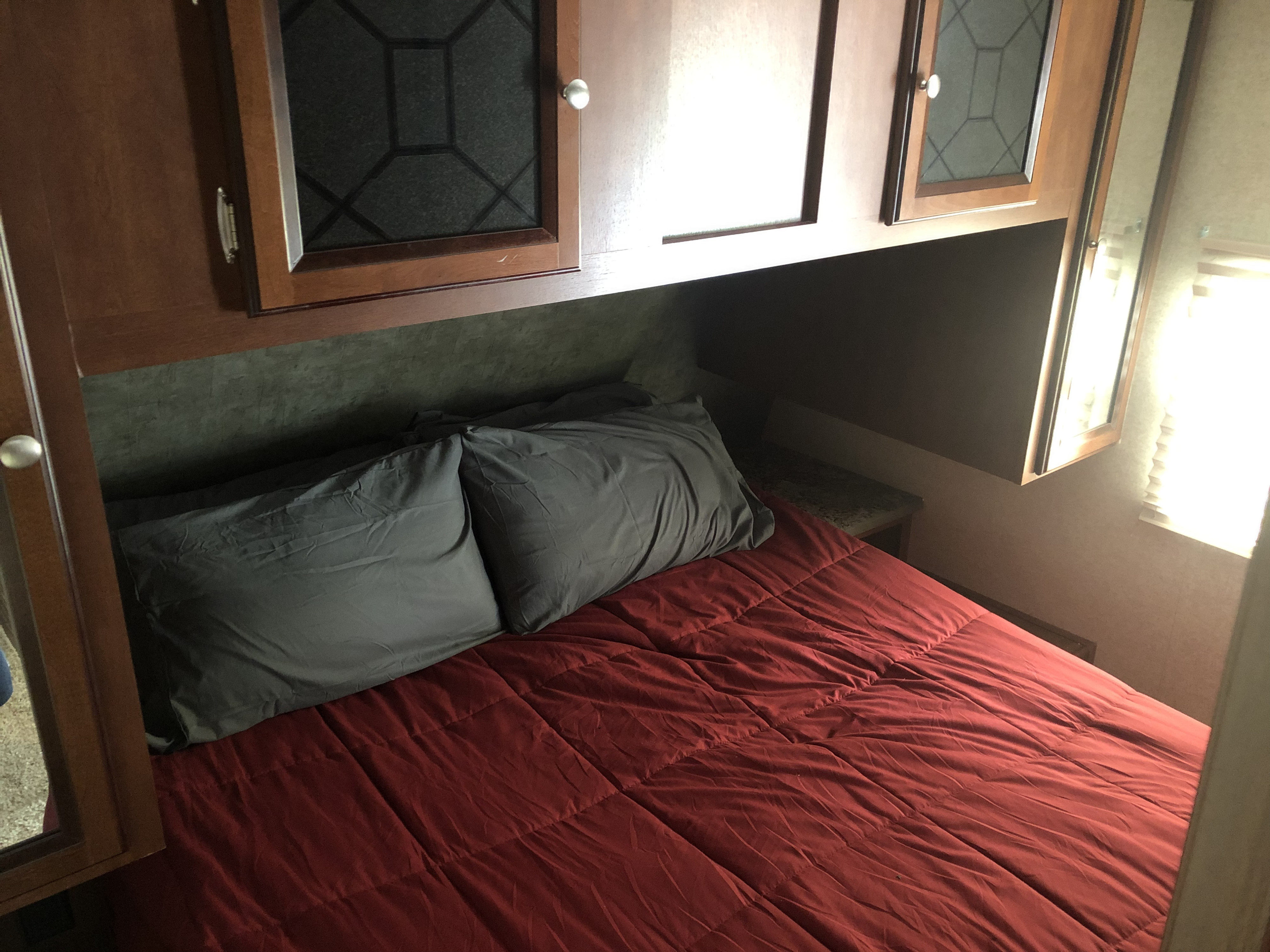 Master bedroom is extremely comfortable.. Heartland RVs Wilderness 2014