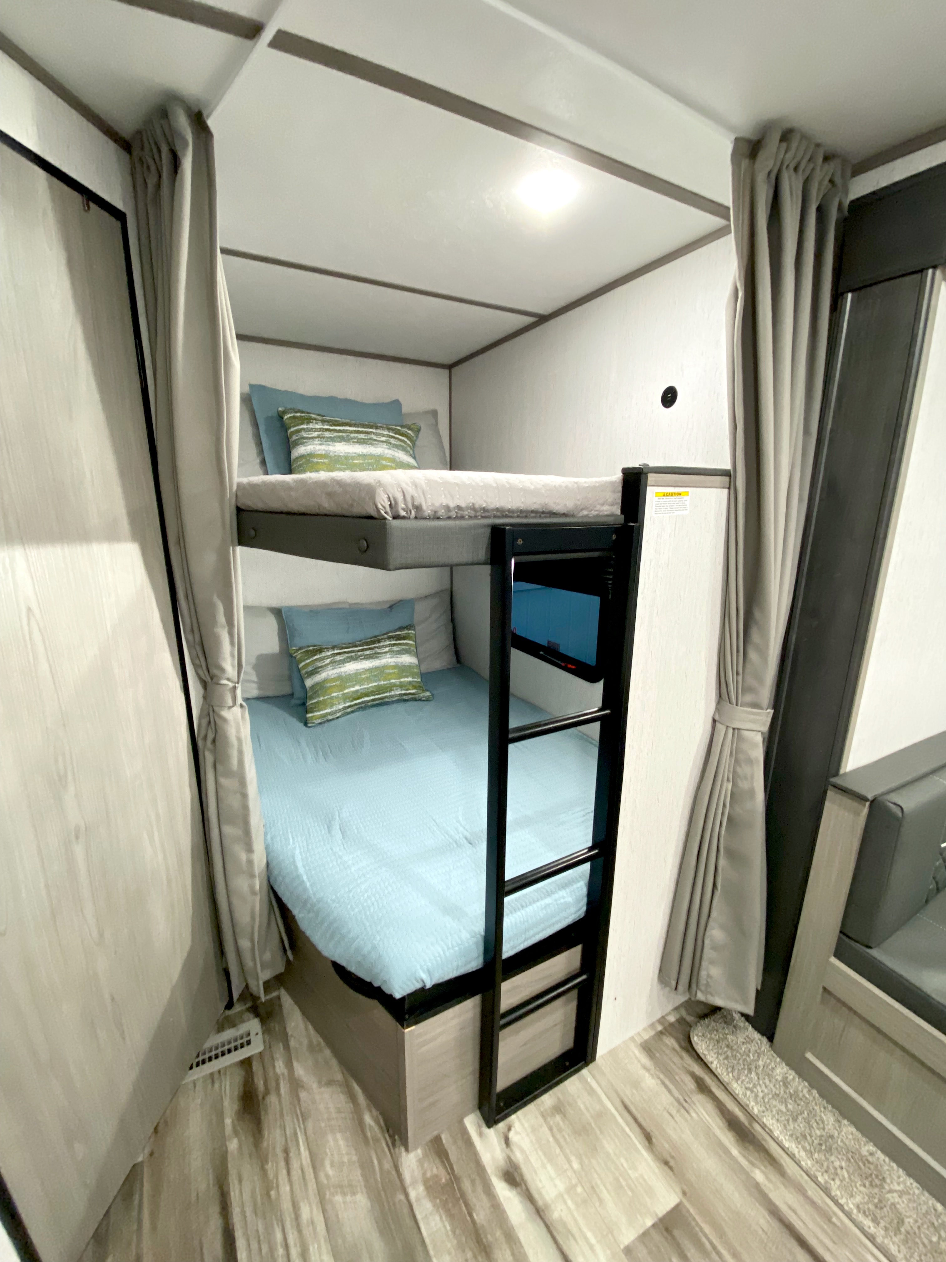 Full double over double bunks with bedding provided. USB charging ports on each bunk as well.. Coleman Lantern 263BH 2022