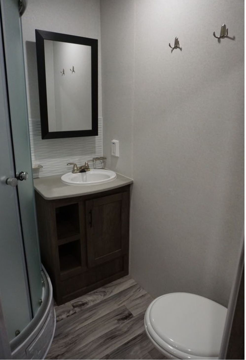 Bathroom picture . Forest River Sandstorm 2021