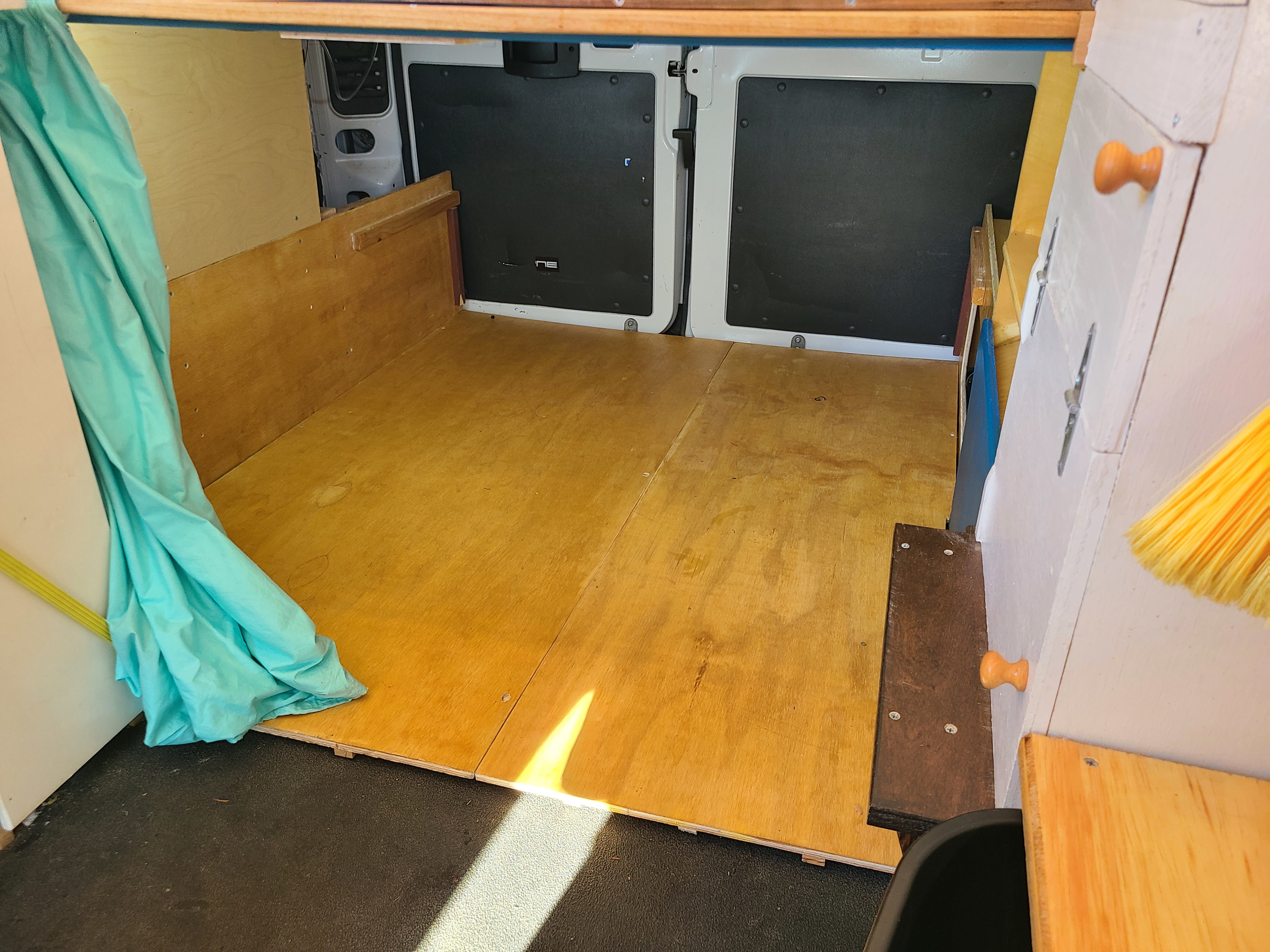 Lower area can be either a second bedroom (one side 5'4", the other side up to 6'6"), or a huge amount of storage including bikes (34" tall). . RAM Promaster 2015