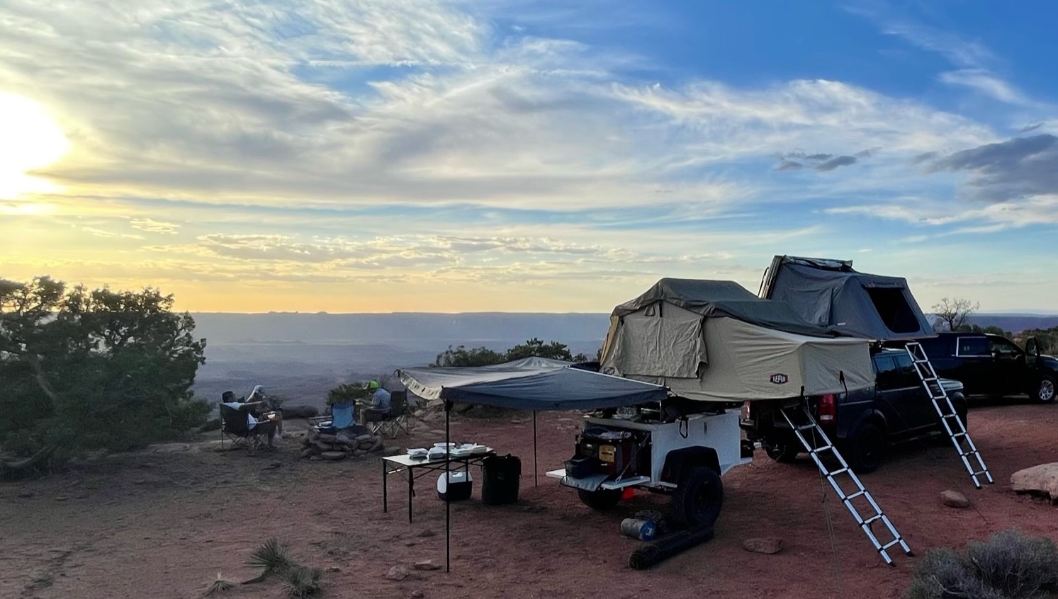 "Camp Hale" Overland Trailer w/3-Person Roof Top Tent